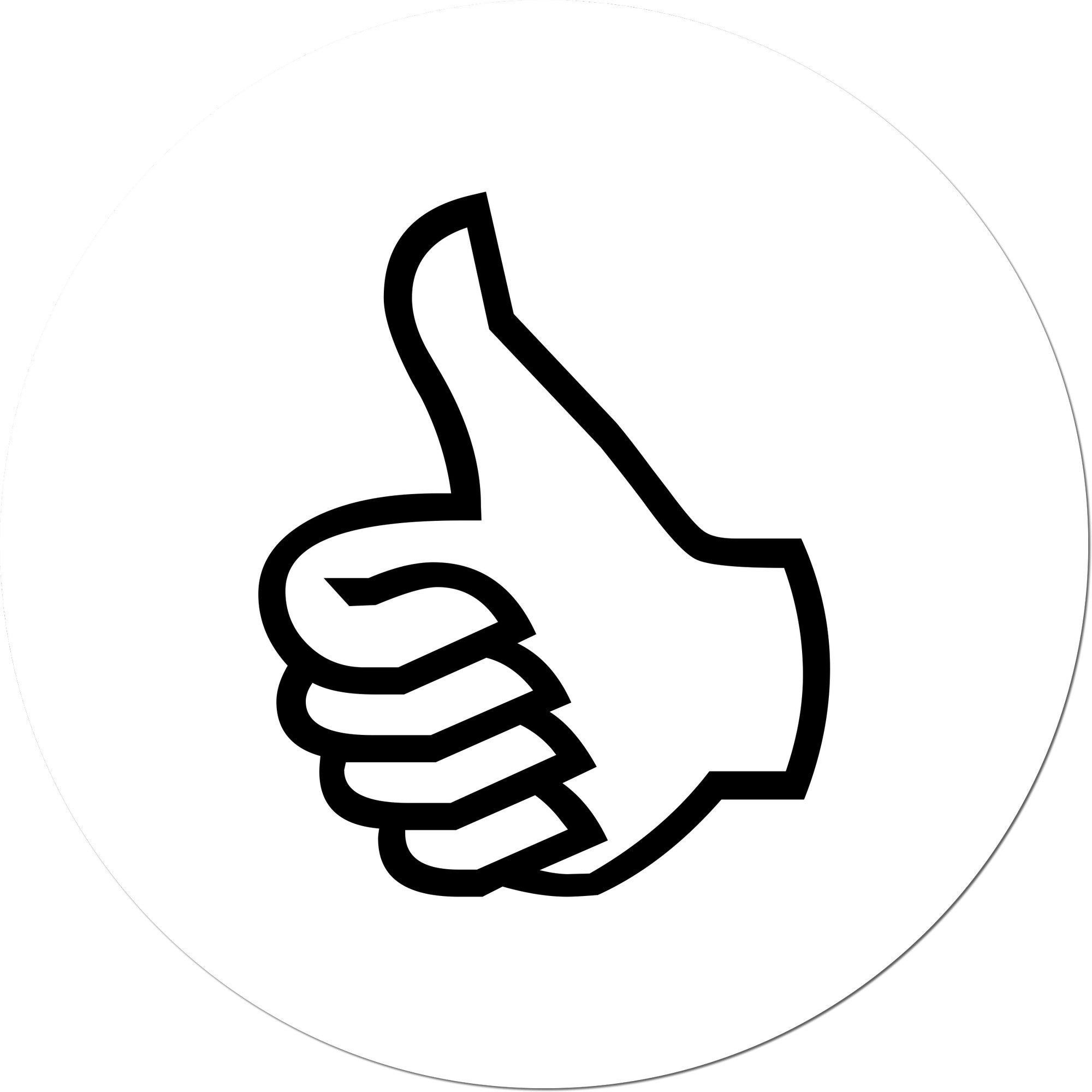 Extra Small Wood Handle Thumbs Up Approved Inspection Rubber Stamp 1/2 Diameter - Engineer Seal Stamps