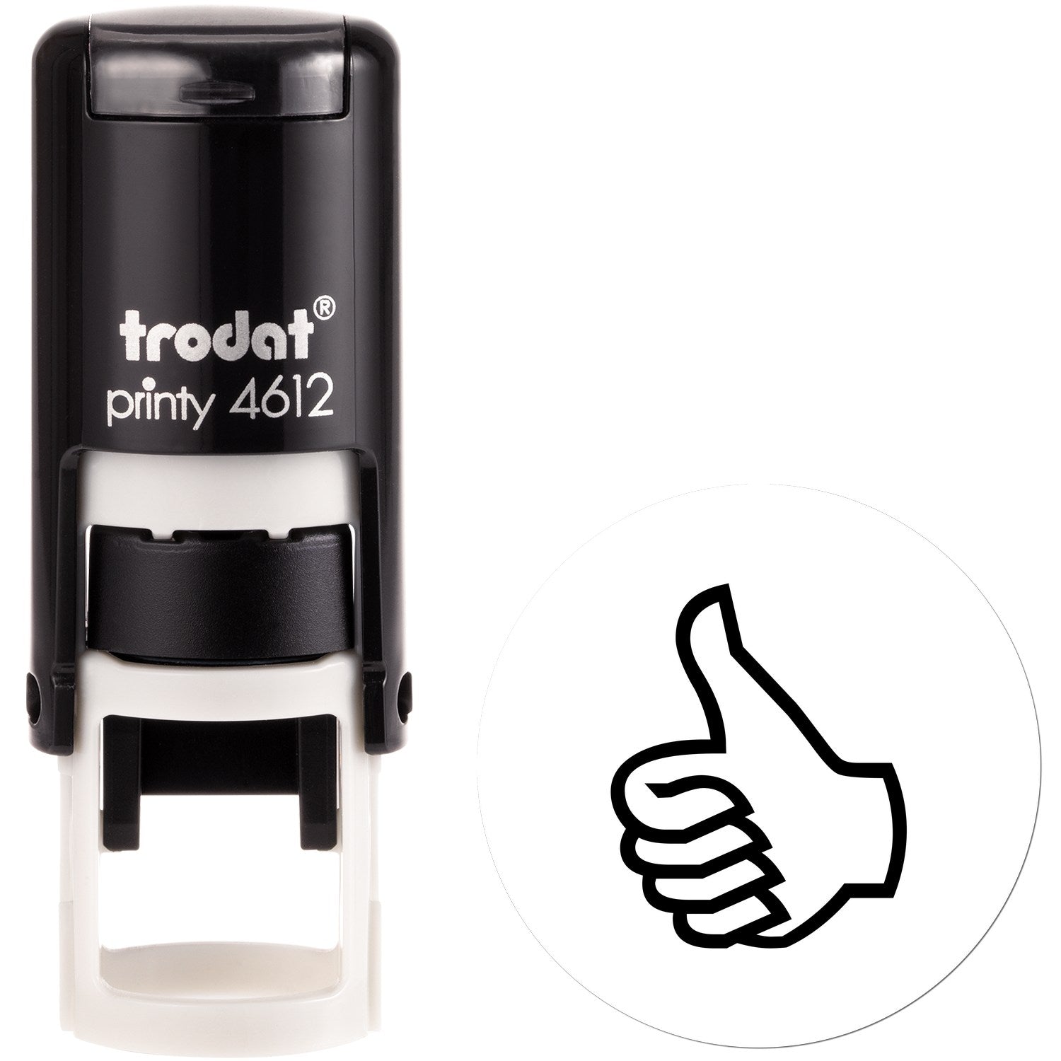 Extra Small Self-Inking Thumbs Up Approved Inspection Stamp 1/2 Diameter - Engineer Seal Stamps