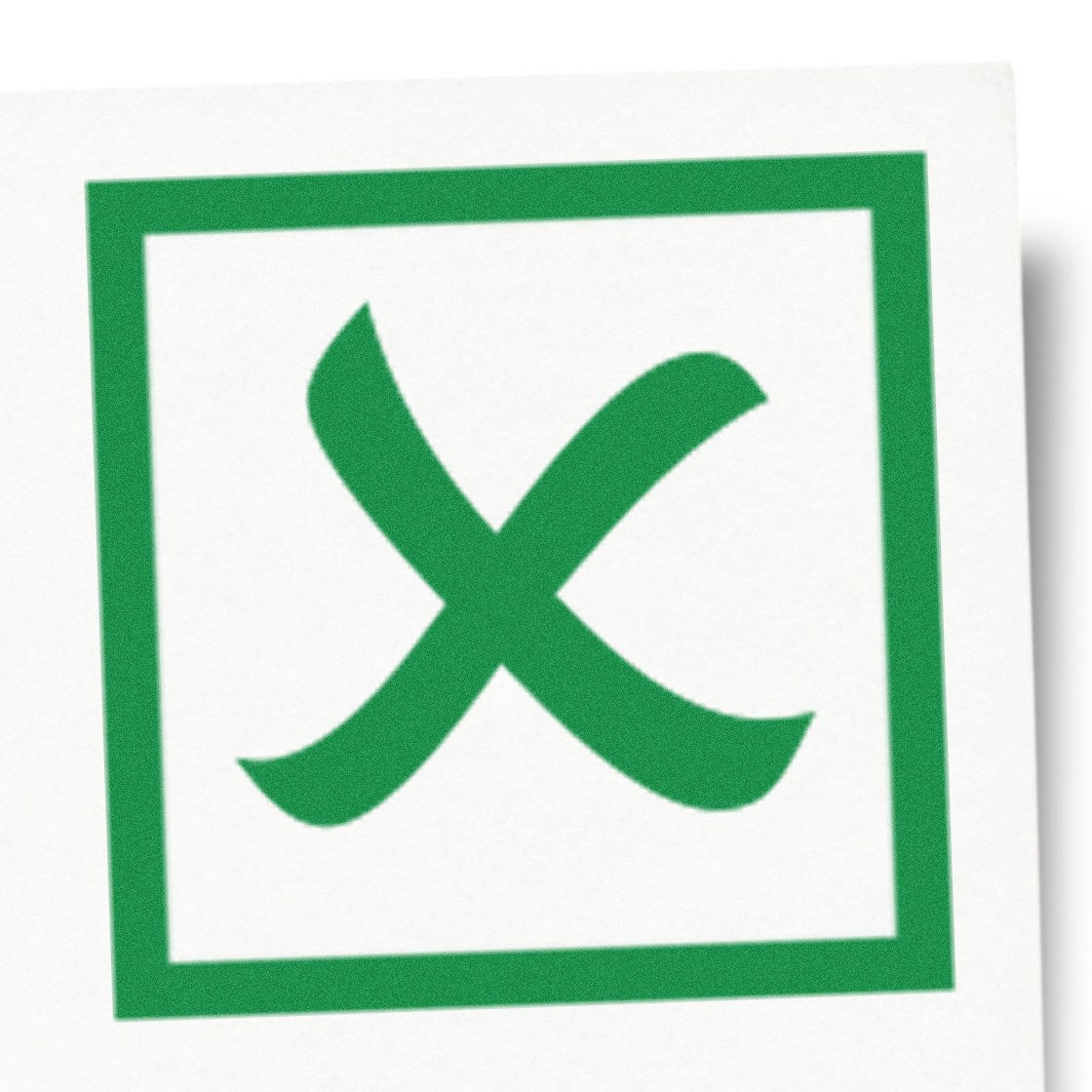 Extra Small Self-Inking Square Scripted X Rejected Stamp 1/2 Diameter - Engineer Seal Stamps