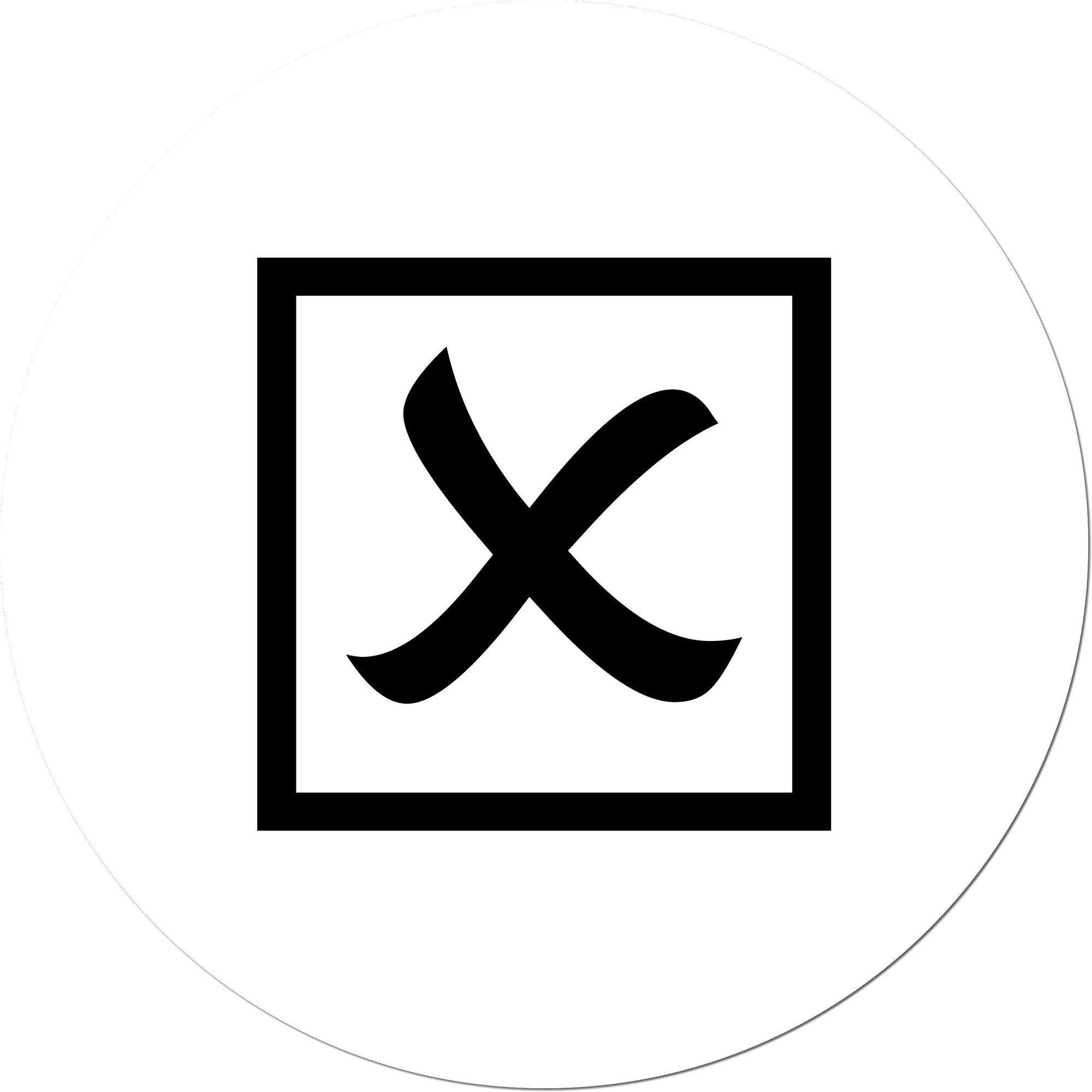 Extra Small Wood Handle Square Scripted X Rejected Rubber Stamp 1/2 Diameter - Engineer Seal Stamps