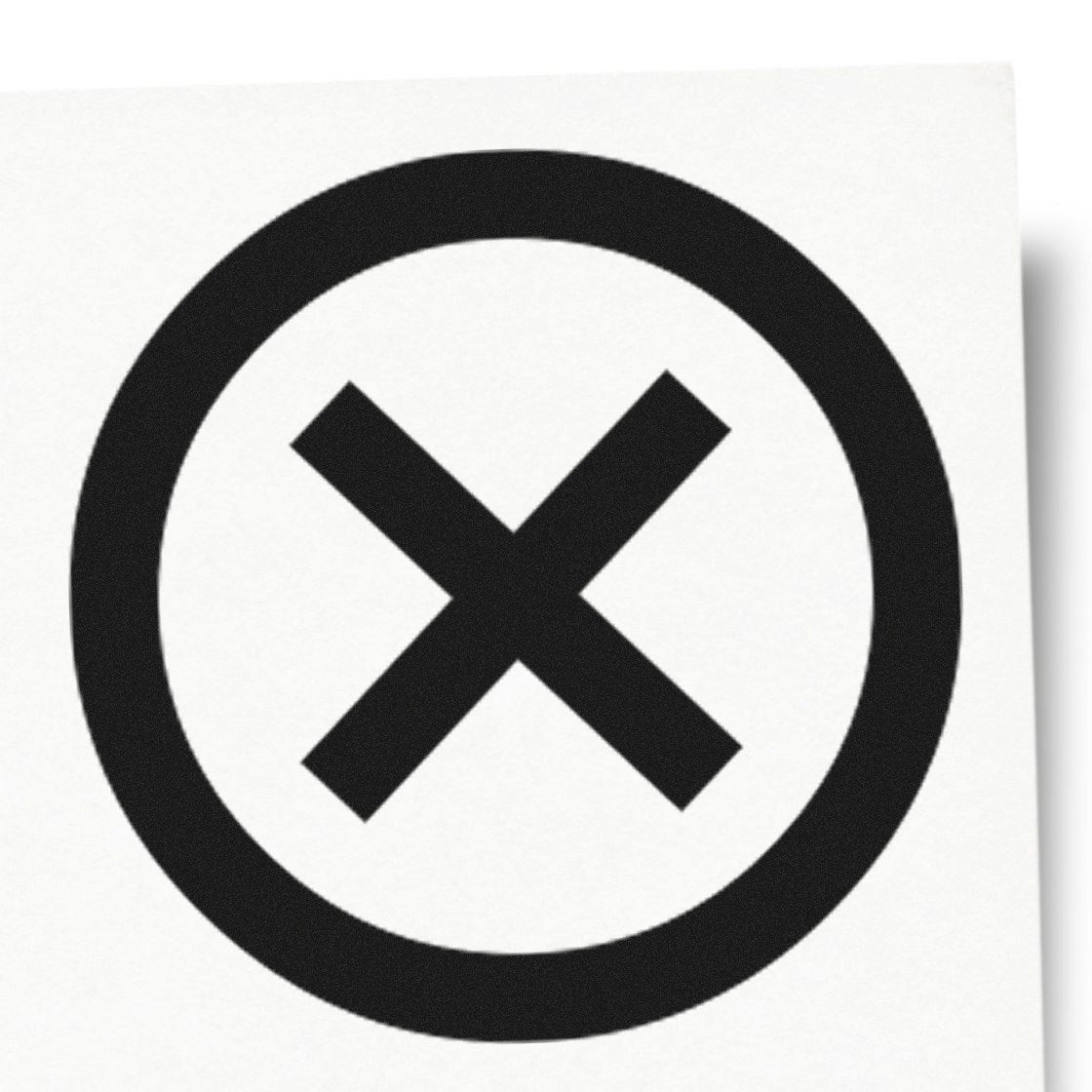 Standard Size Wood Handle Round Rejected X Rubber Stamp 3/4 Diameter - Engineer Seal Stamps
