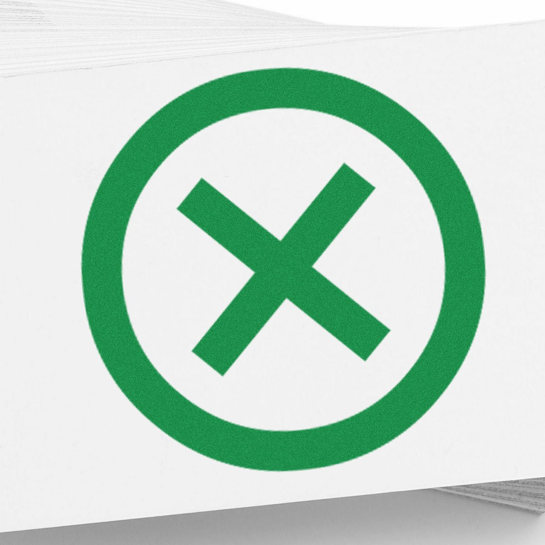 Large Size Wood Handle Round Rejected X Rubber Stamp 1 Inch Diameter - Engineer Seal Stamps