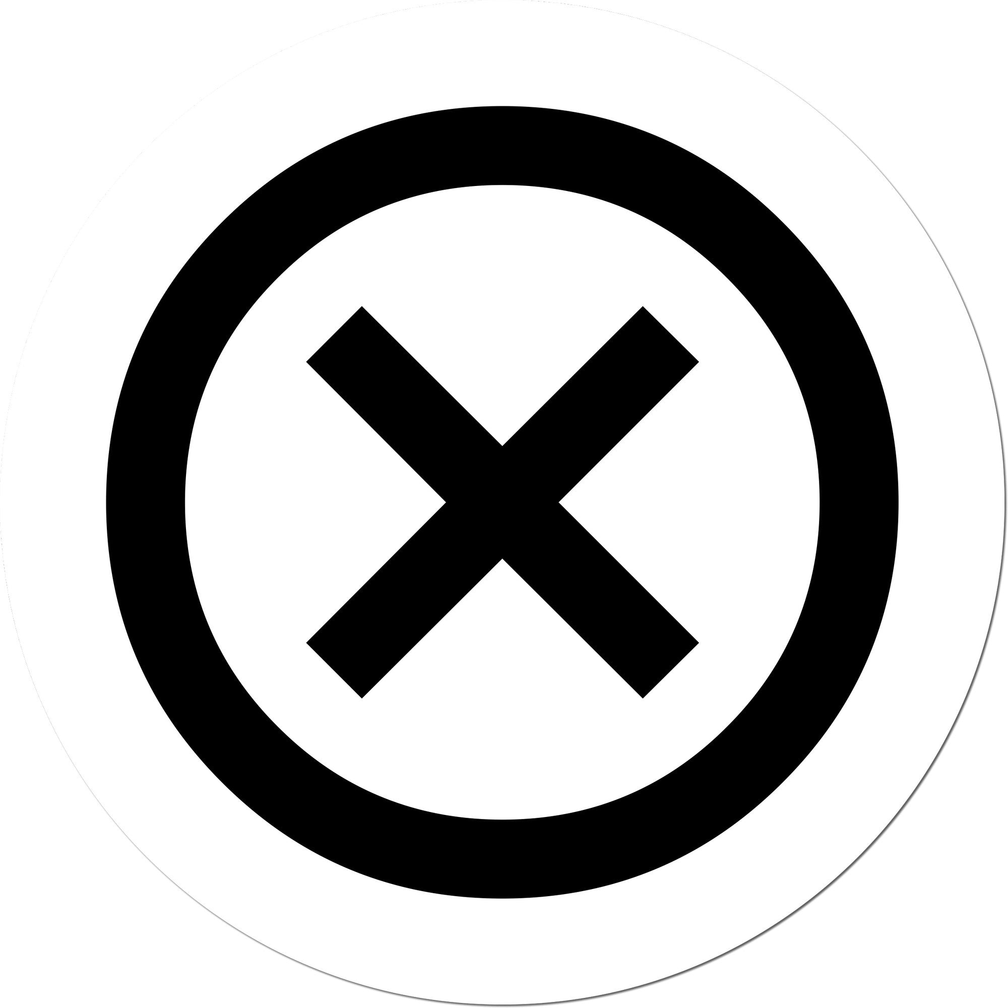 Extra Small Wood Handle Round Rejected X Rubber Stamp 1/2 Diameter - Engineer Seal Stamps