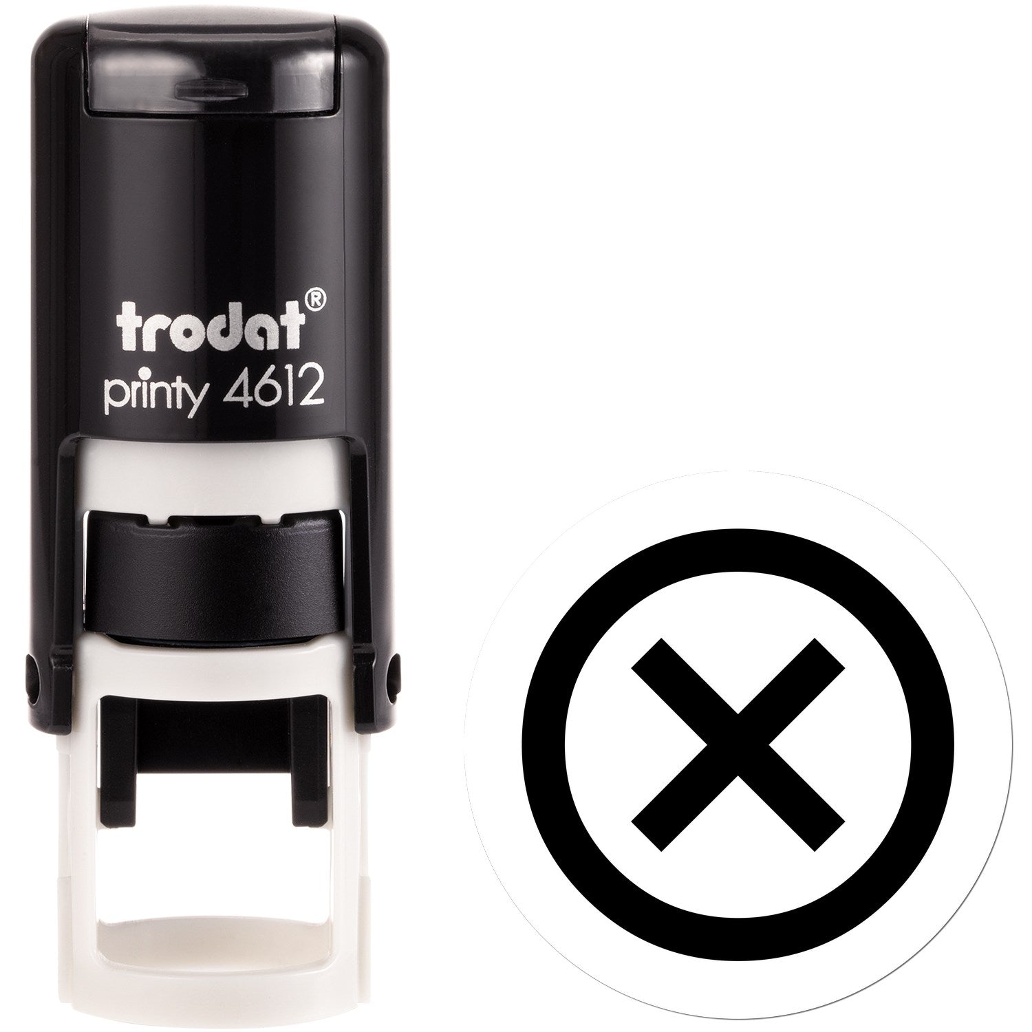 Extra Small Self-Inking Round Rejected X Stamp 1/2 Diameter - Engineer Seal Stamps