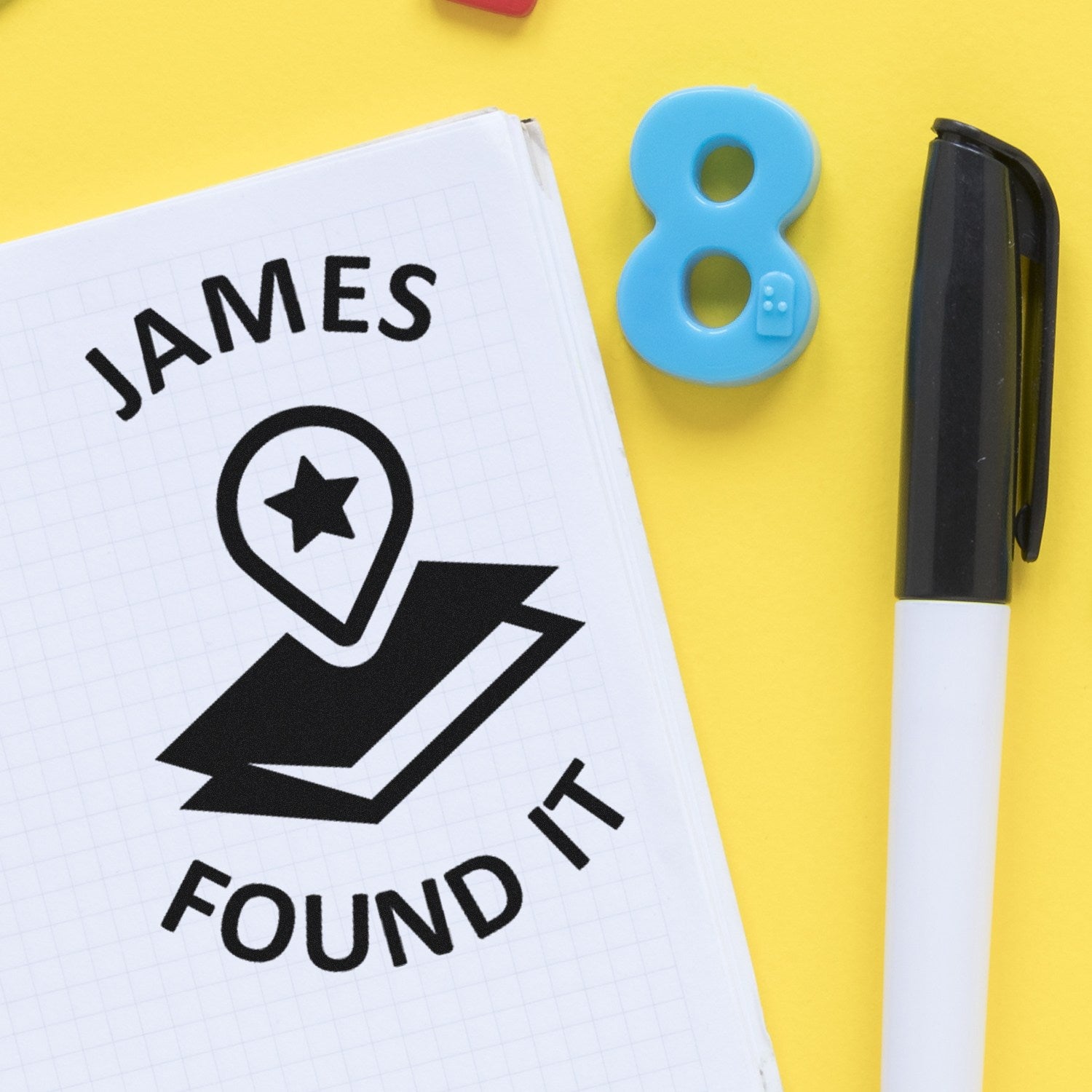 Wood Handle Geostar Found It Discovery Geocache Stamp - Engineer Seal Stamps