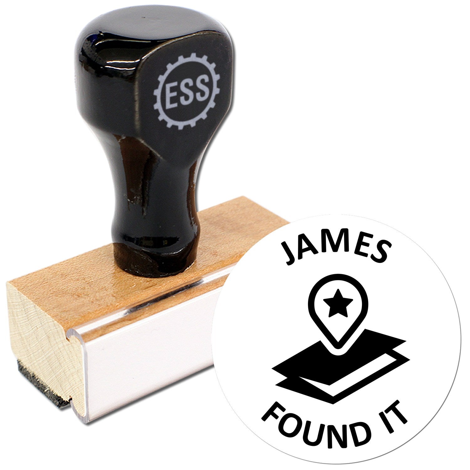 Wood Handle Geostar Found It Discovery Geocache Stamp - Engineer Seal Stamps