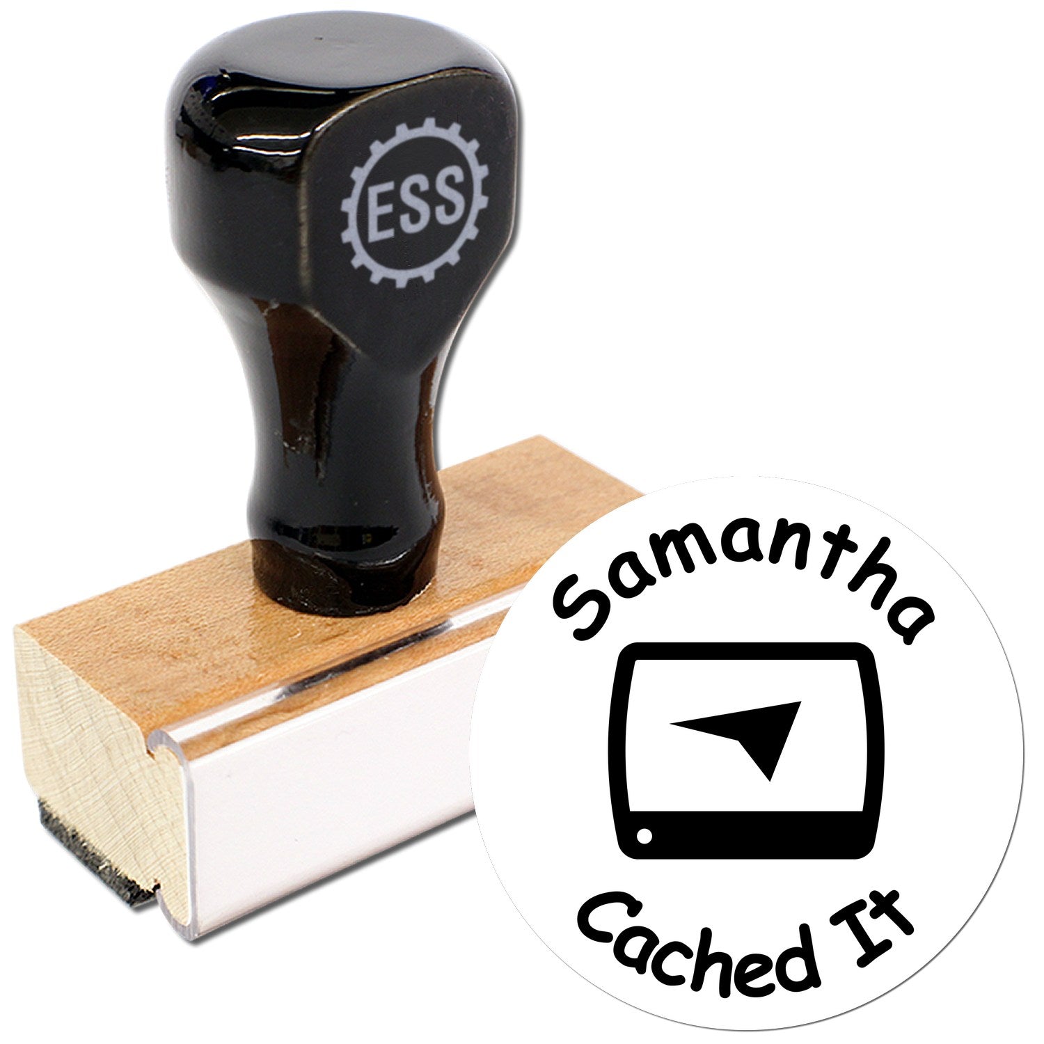 Wood Handle Geo Treasure Mark Geocache Stamp - Engineer Seal Stamps