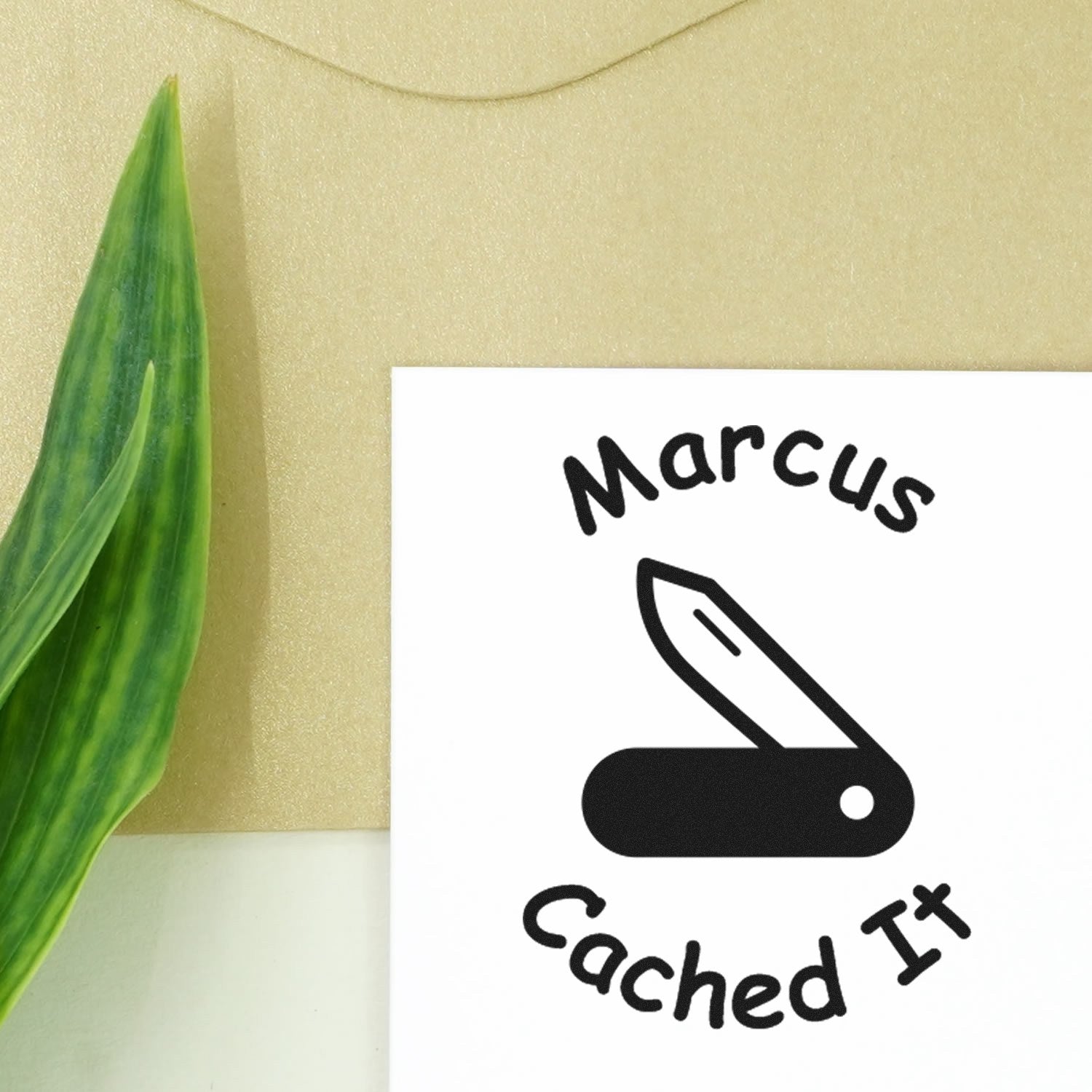 Wood Handle Cache Cutter Geocache Stamp - Engineer Seal Stamps