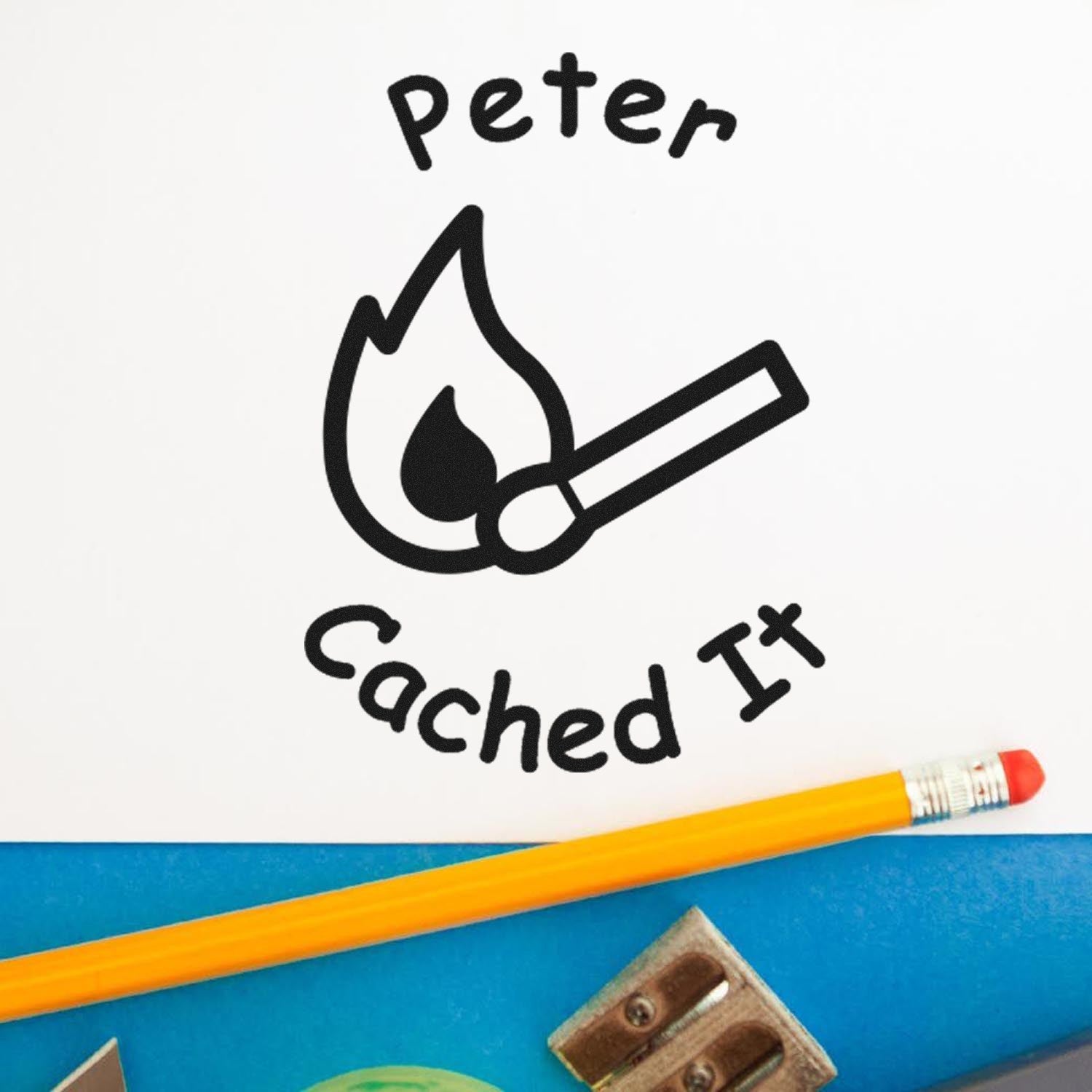 Self-Inking Geoflame Find Geocaching Log Stamp - Engineer Seal Stamps