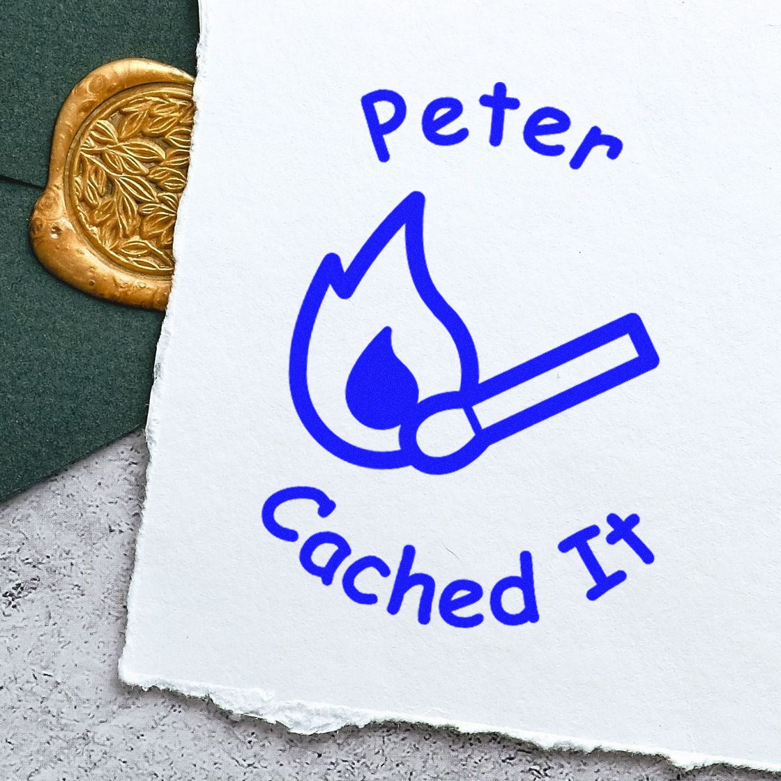 Self-Inking Geoflame Find Geocaching Log Stamp - Engineer Seal Stamps