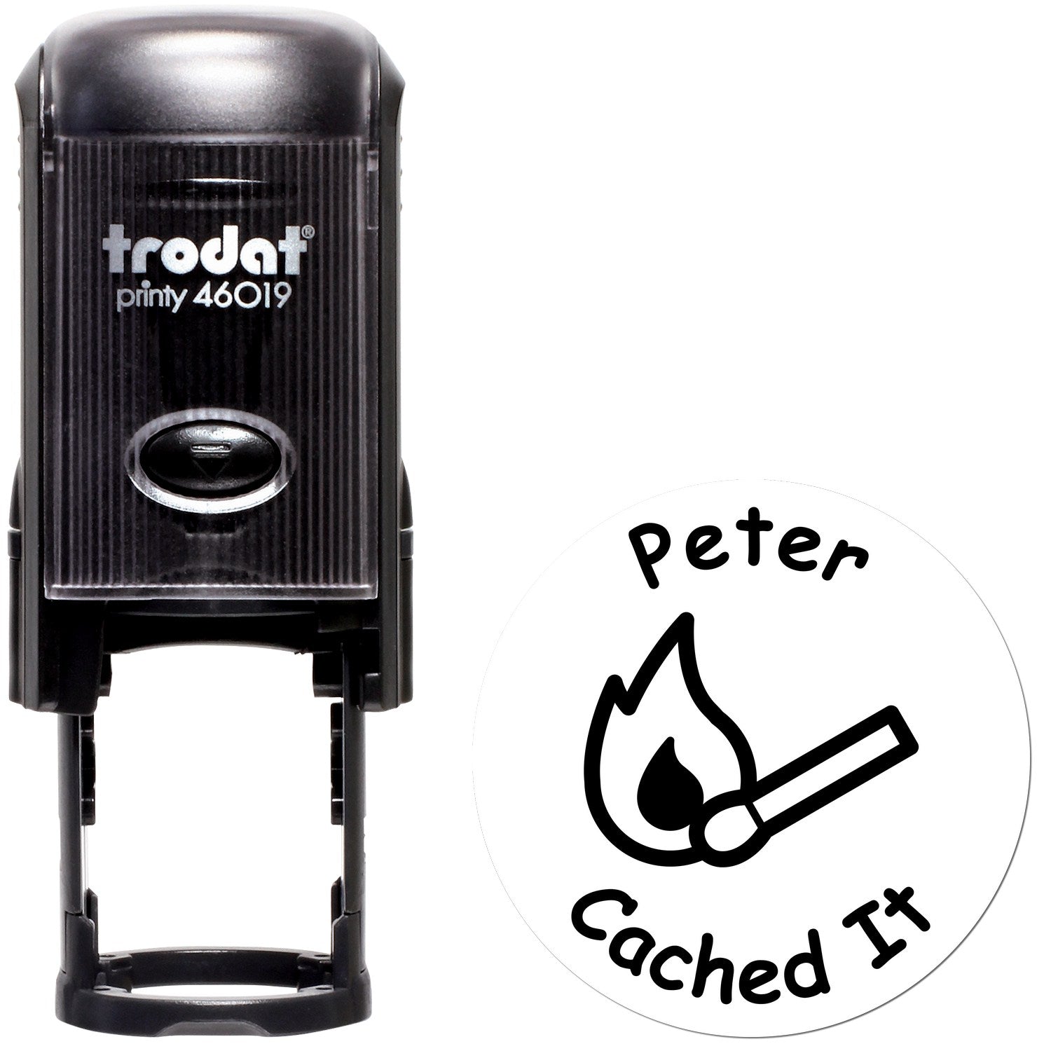 Self-Inking Geoflame Find Geocaching Log Stamp - Engineer Seal Stamps