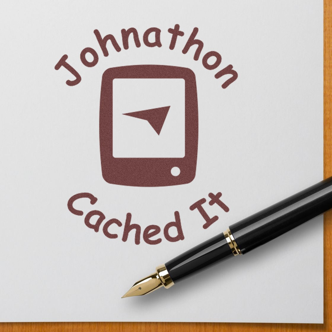 Wood Handle Geo-Tracker Stamp Geocache Stamp - Engineer Seal Stamps