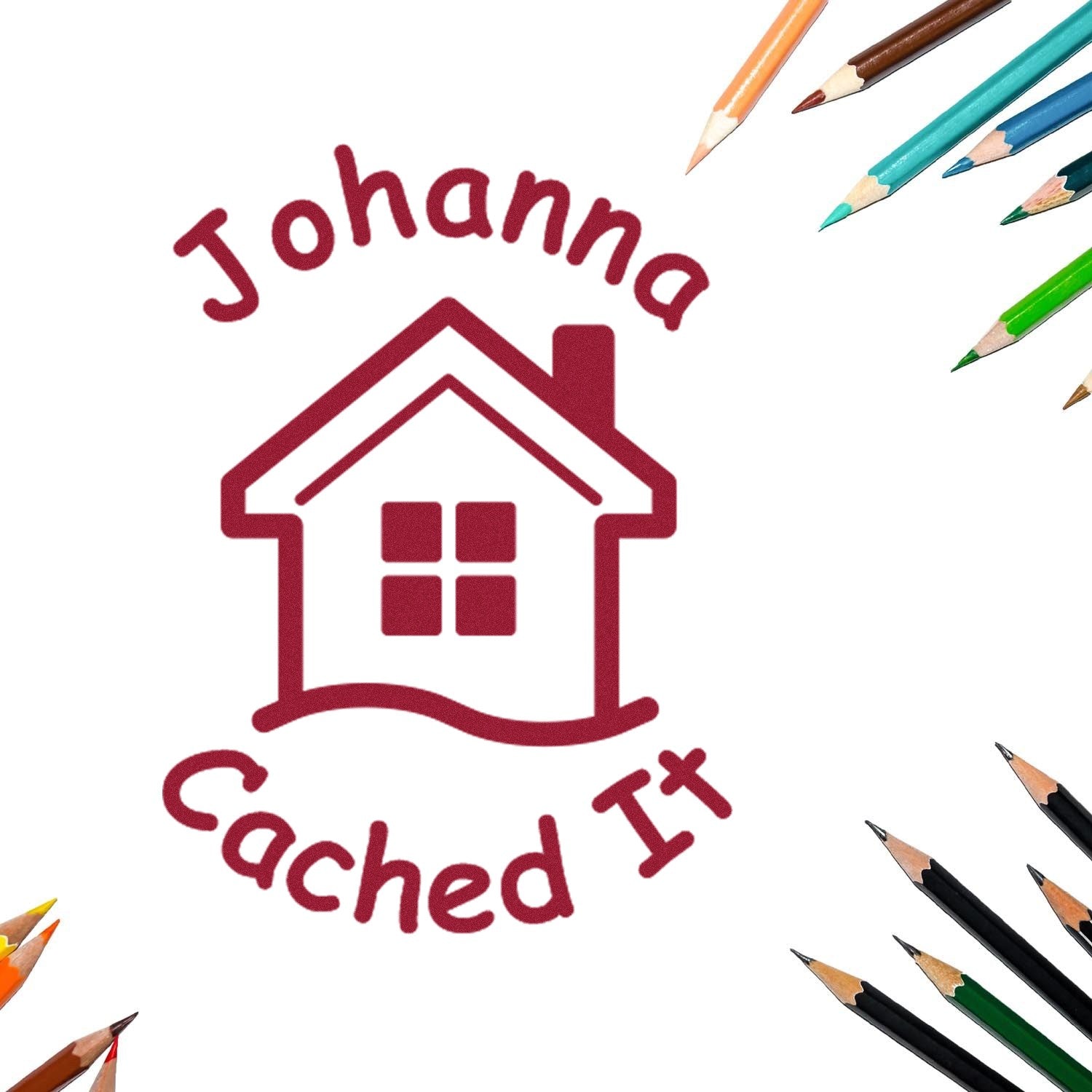 Wood Handle Geohome Stamp Geocache Stamp - Engineer Seal Stamps