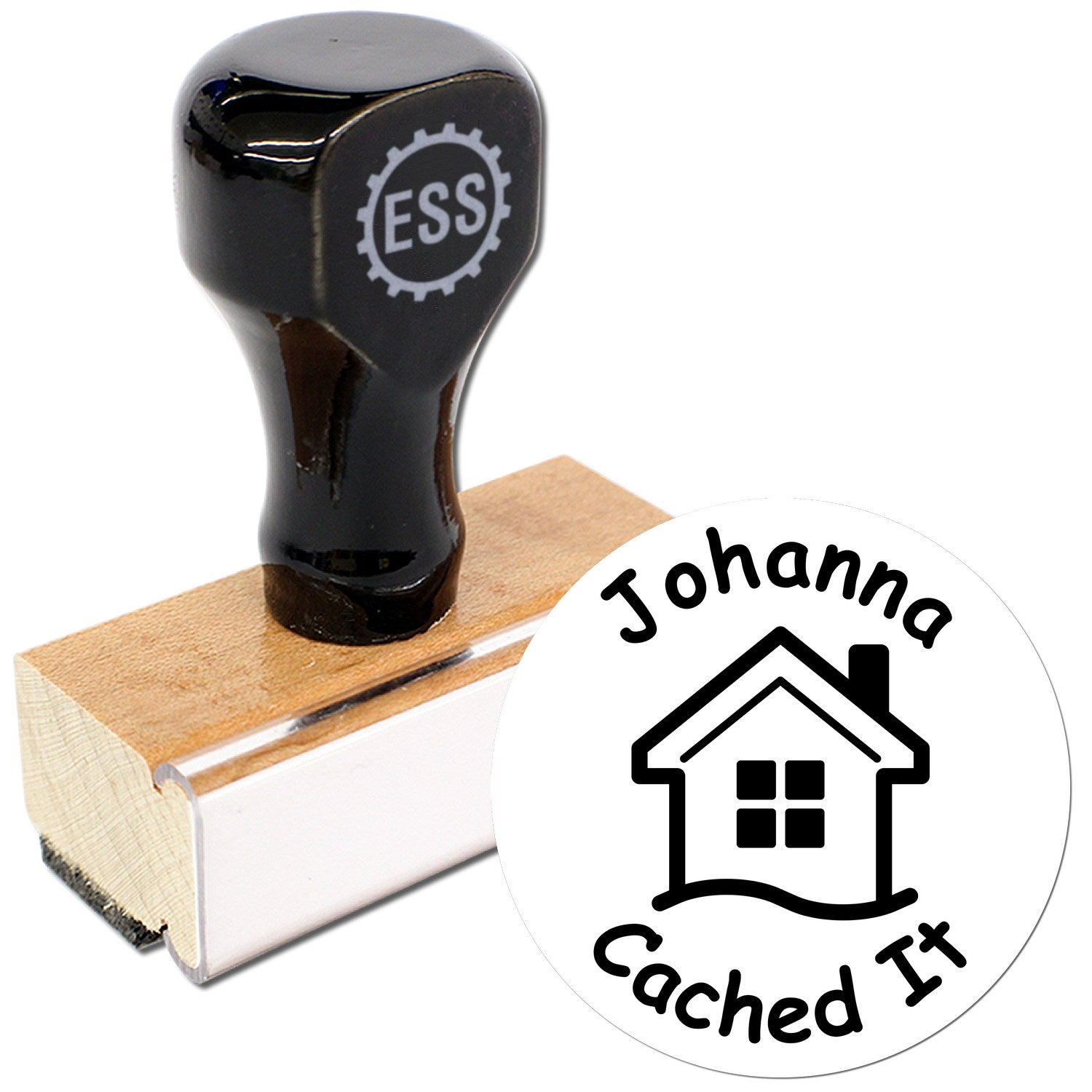 Wood Handle Geohome Stamp Geocache Stamp - Engineer Seal Stamps