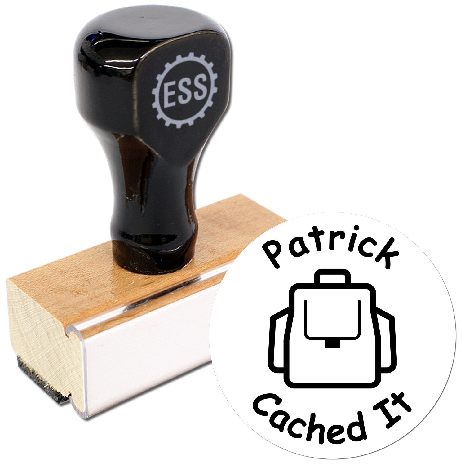 Wood Handle Geopack Adventure Geocache Stamp - Engineer Seal Stamps