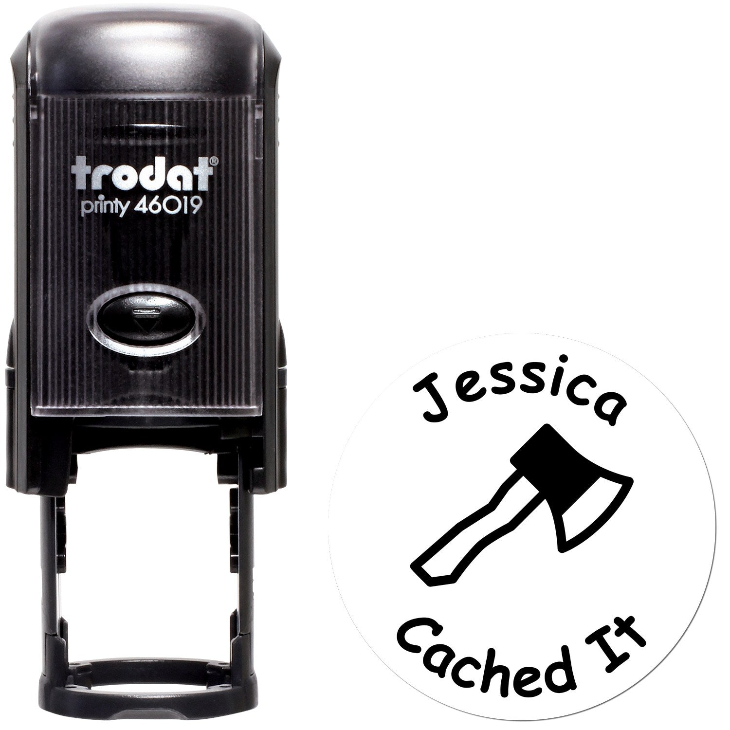 Self-Inking Cache Chopper Geocaching Log Stamp - Engineer Seal Stamps