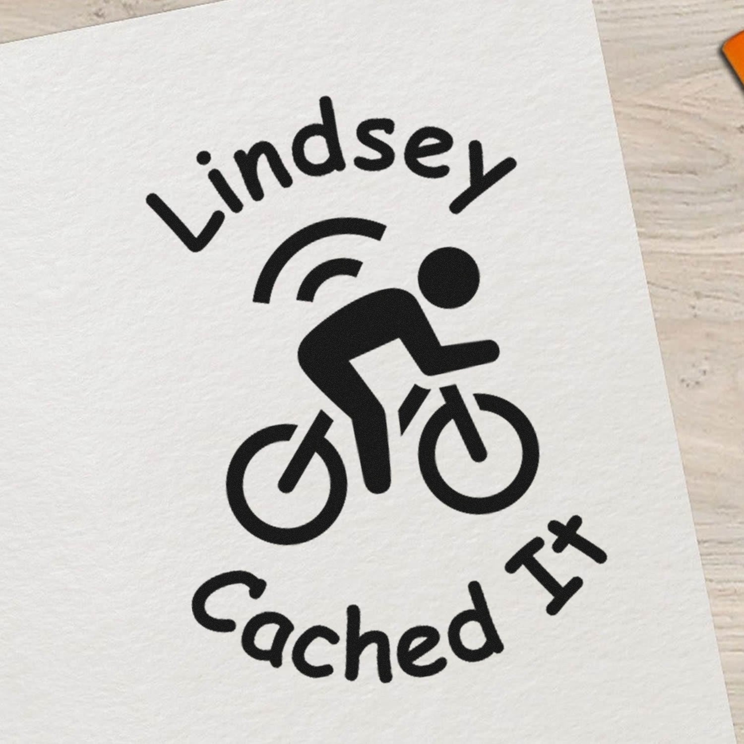 Wood Handle Pedal & Cache Geocache Stamp - Engineer Seal Stamps