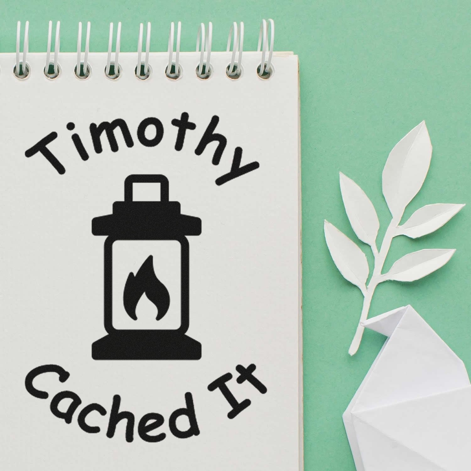 Wood Handle Lantern Cache Quest Geocache Stamp - Engineer Seal Stamps