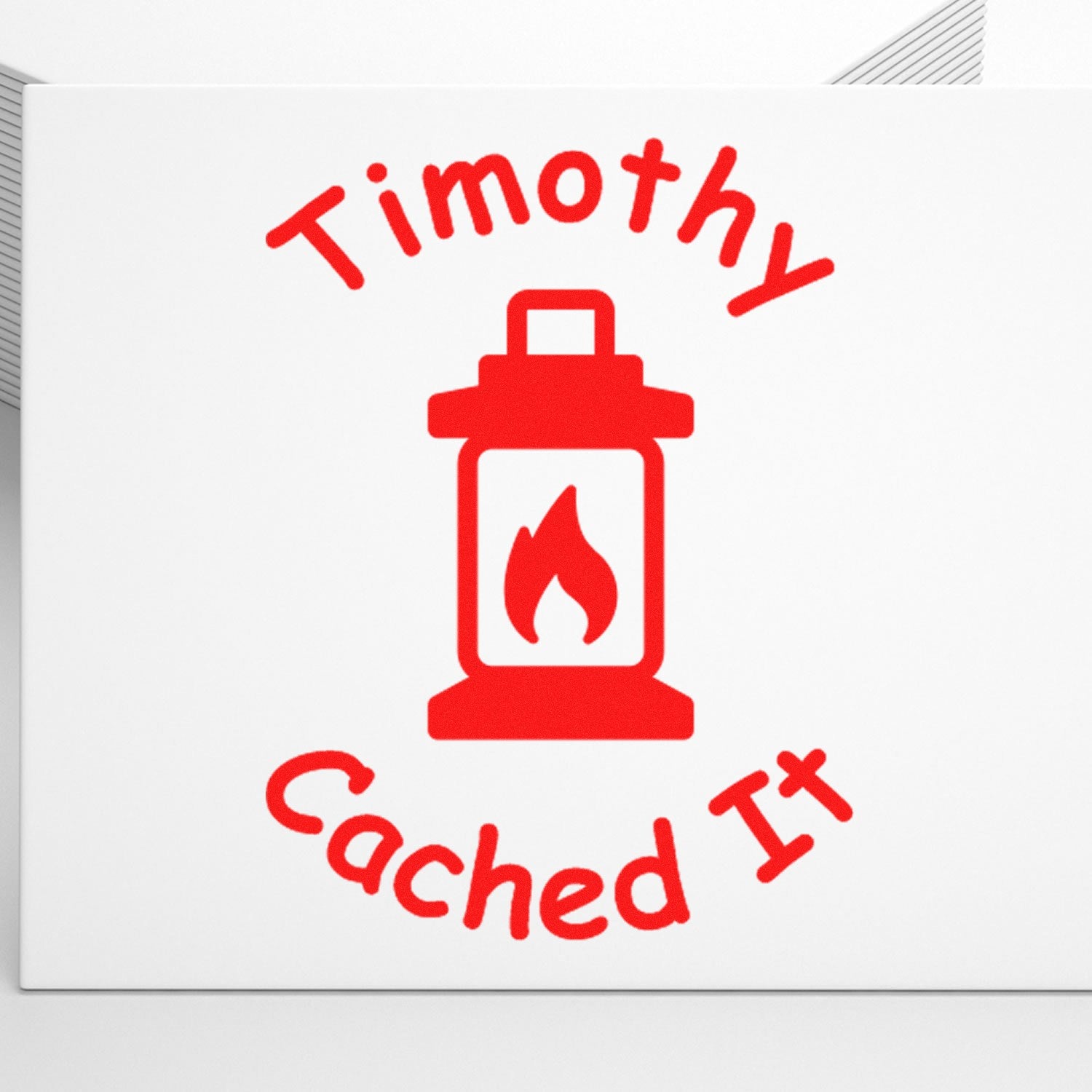 Wood Handle Lantern Cache Quest Geocache Stamp - Engineer Seal Stamps