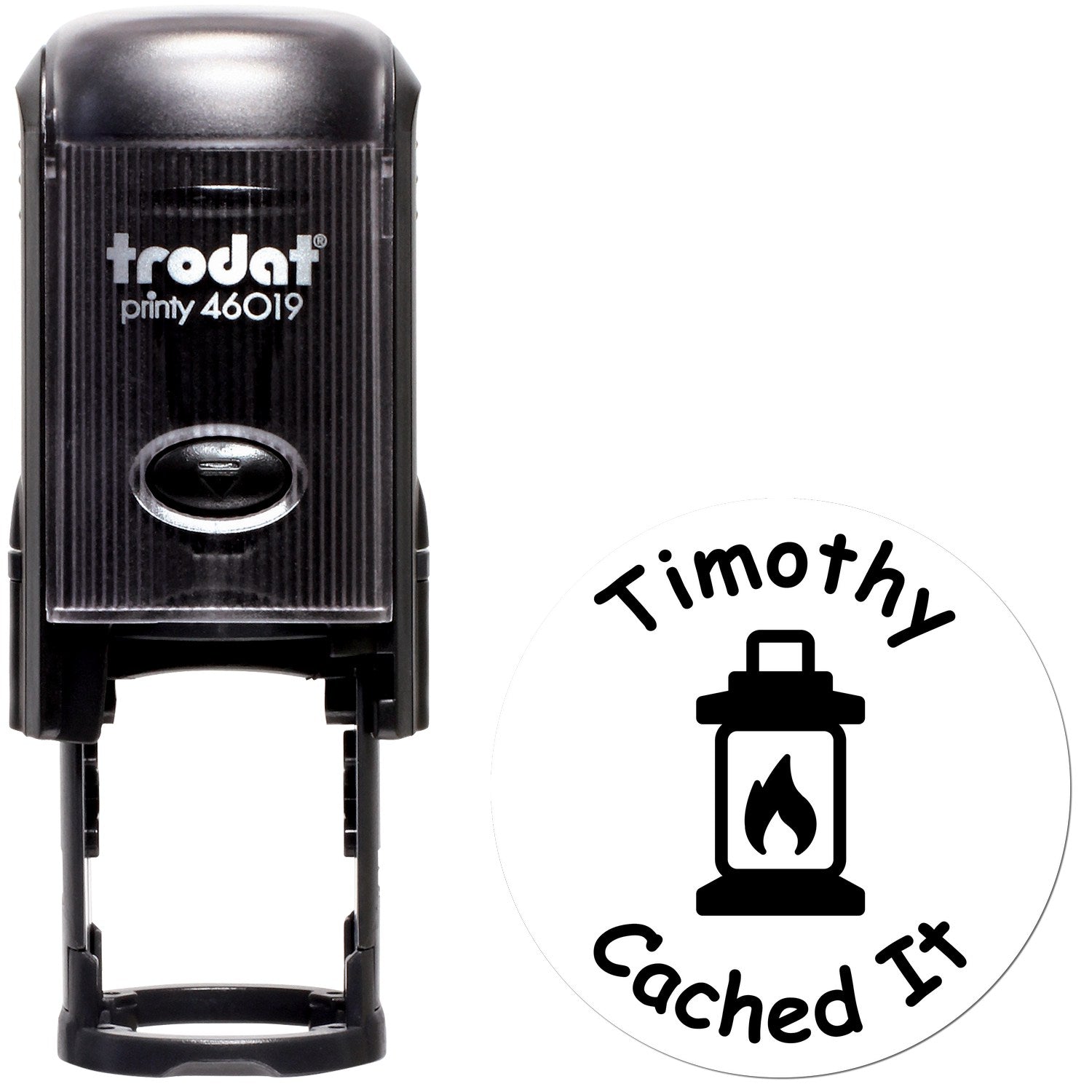 Self-Inking Lantern Cache Quest Geocaching Log Stamp - Engineer Seal Stamps