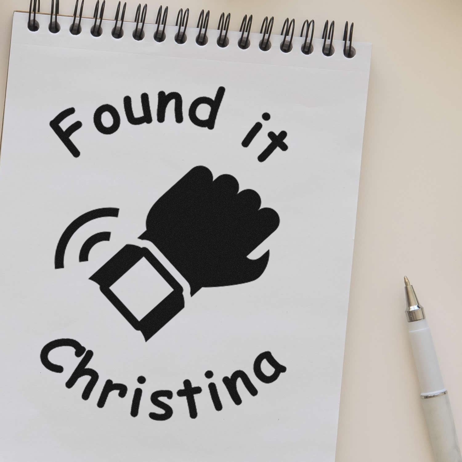 Wood Handle Geowatch Discovery Geocache Stamp - Engineer Seal Stamps