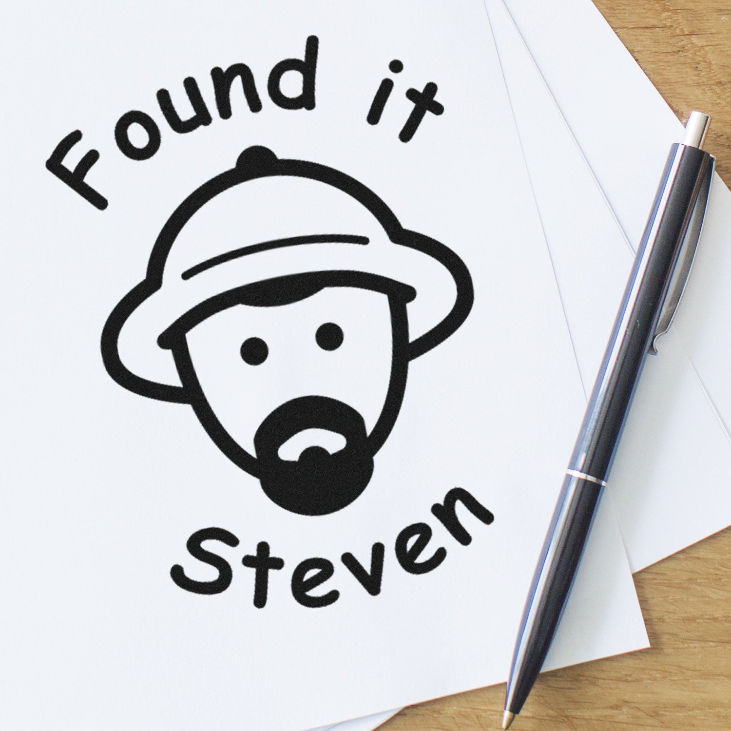 Wood Handle Cache Crusader Geocache Stamp - Engineer Seal Stamps