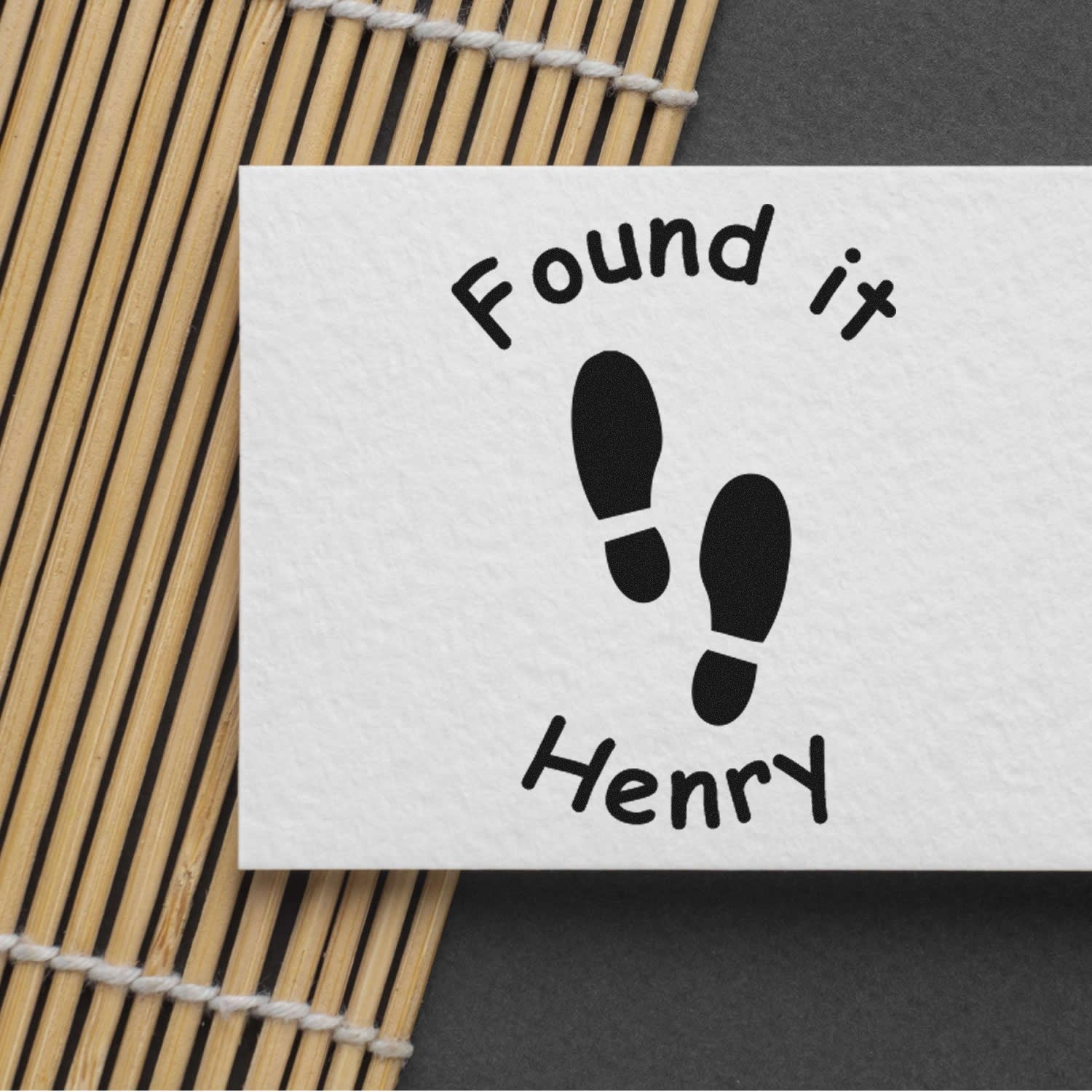 Wood Handle Geo Footprint Find Geocache Stamp - Engineer Seal Stamps