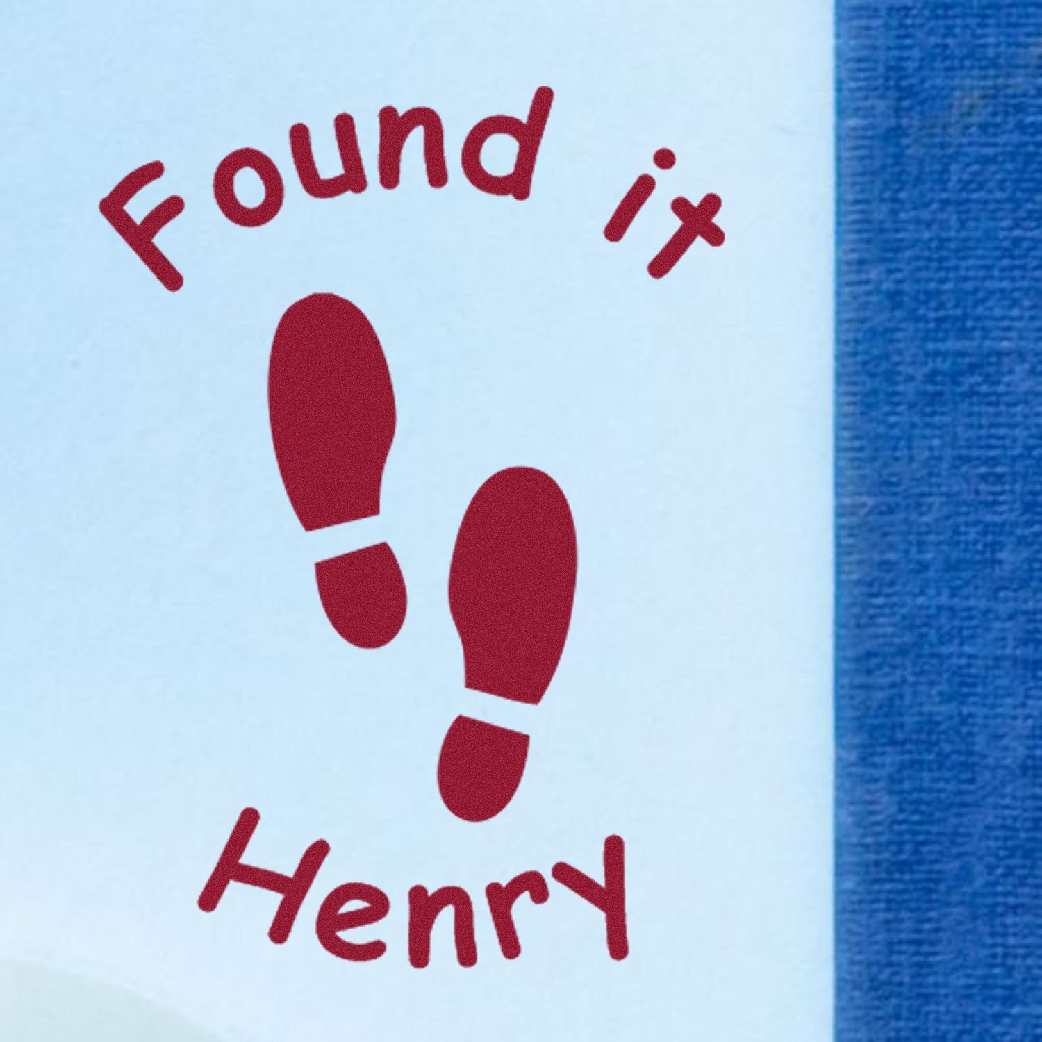 Wood Handle Geo Footprint Find Geocache Stamp - Engineer Seal Stamps