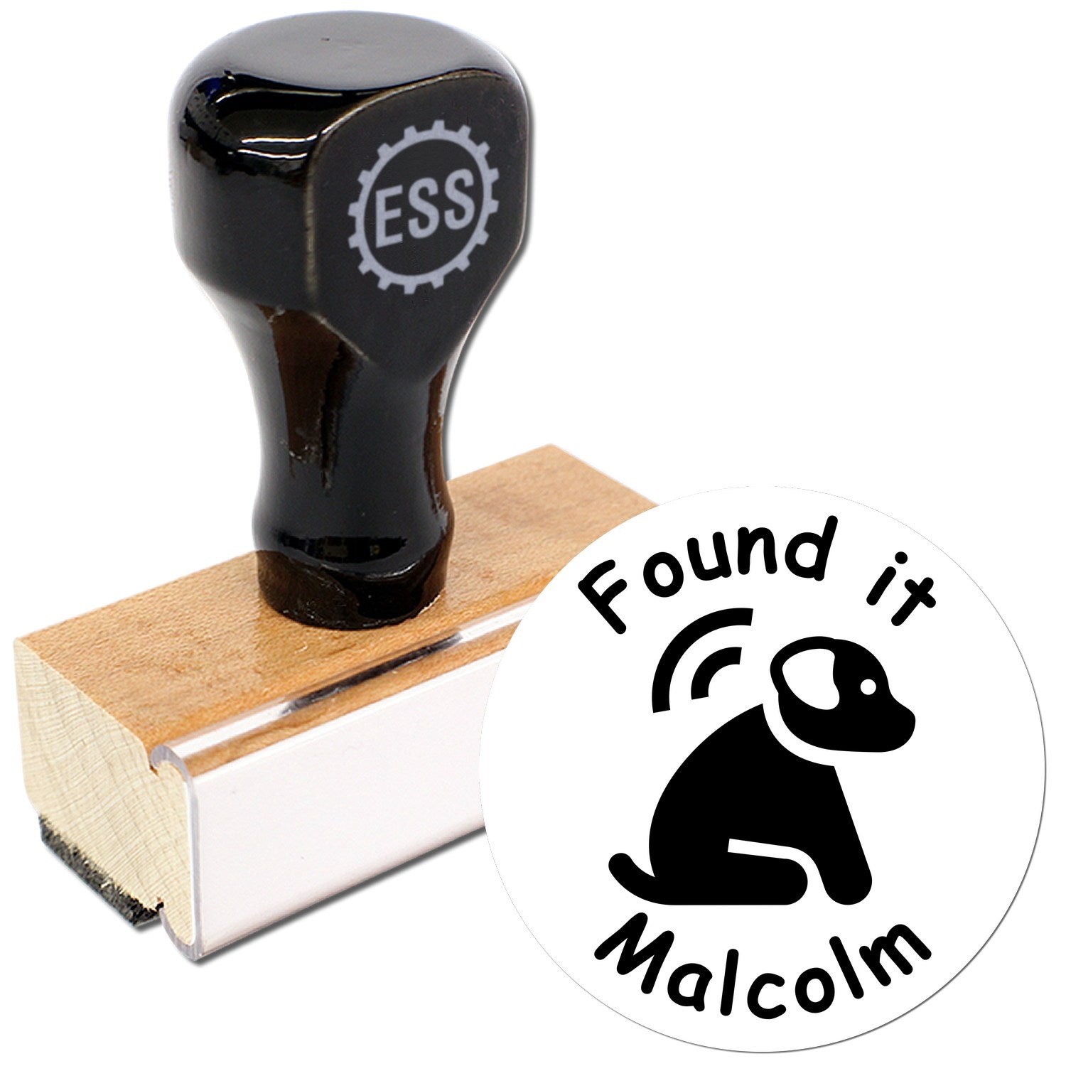 Wood Handle Geopup Discovery Geocache Stamp - Engineer Seal Stamps