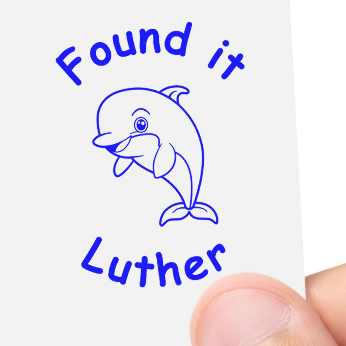 Wood Handle Dolphin Discovery Geocache Stamp - Engineer Seal Stamps