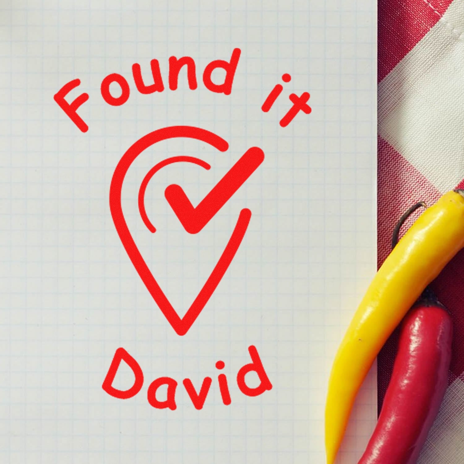 Wood Handle Geocheck Stamp Geocache Stamp - Engineer Seal Stamps