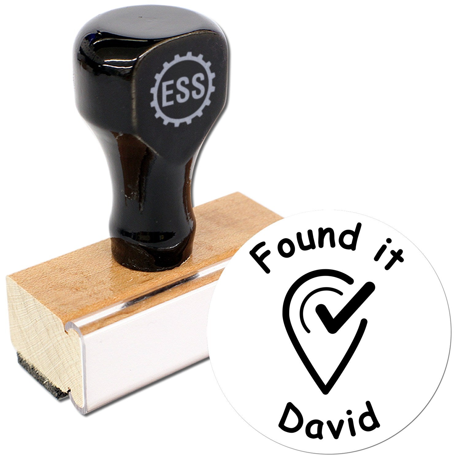 Wood Handle Geocheck Stamp Geocache Stamp - Engineer Seal Stamps