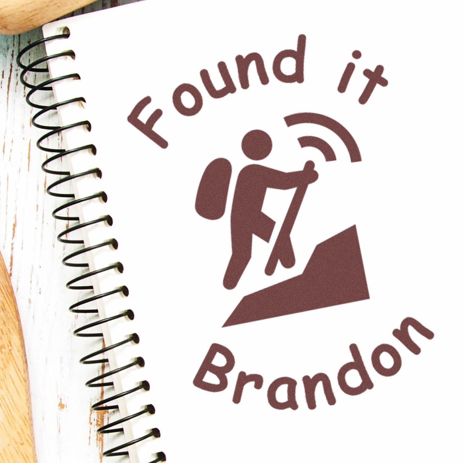 Wood Handle Geotrail Tracker Geocache Stamp - Engineer Seal Stamps