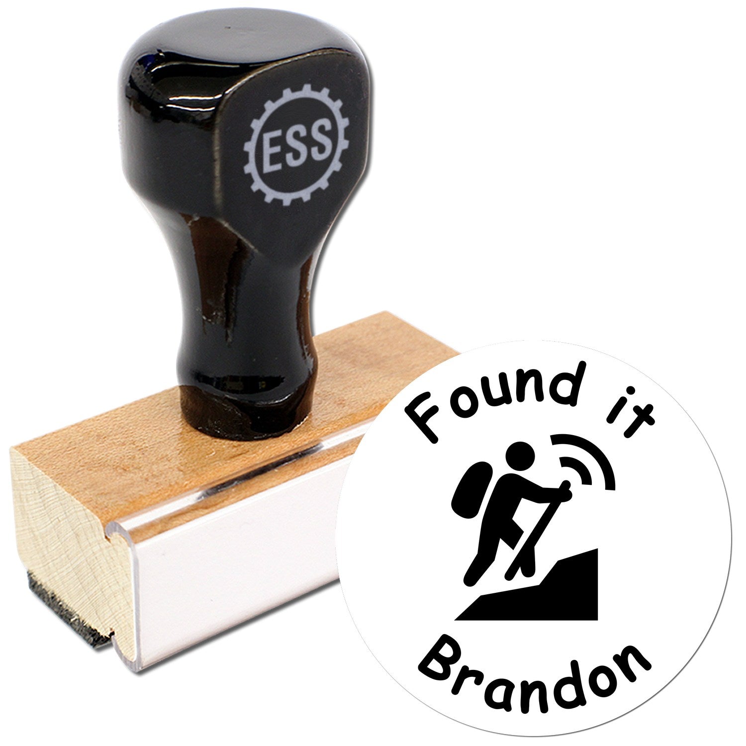 Wood Handle Geotrail Tracker Geocache Stamp - Engineer Seal Stamps