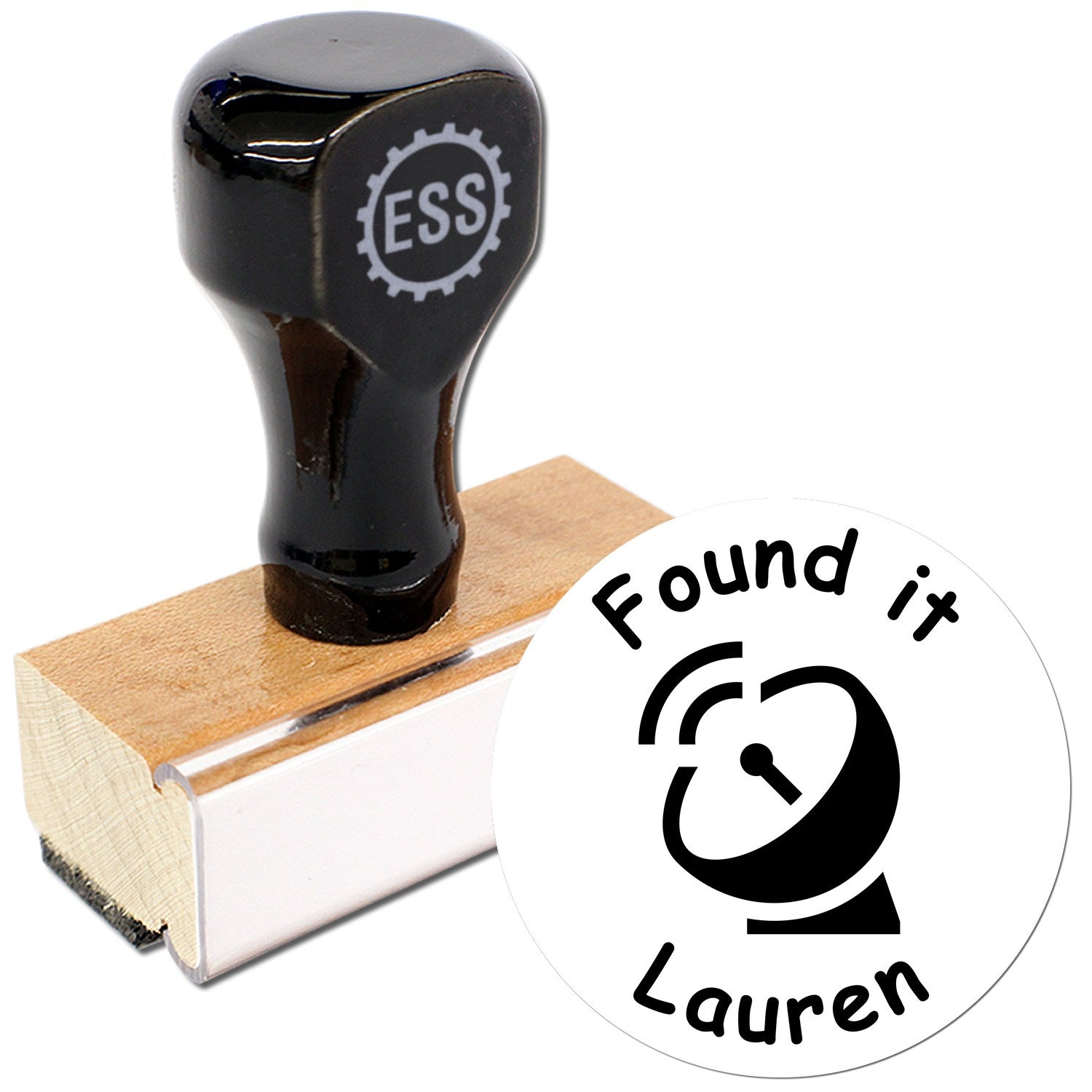 Wood Handle Geosignal Success Geocache Stamp - Engineer Seal Stamps