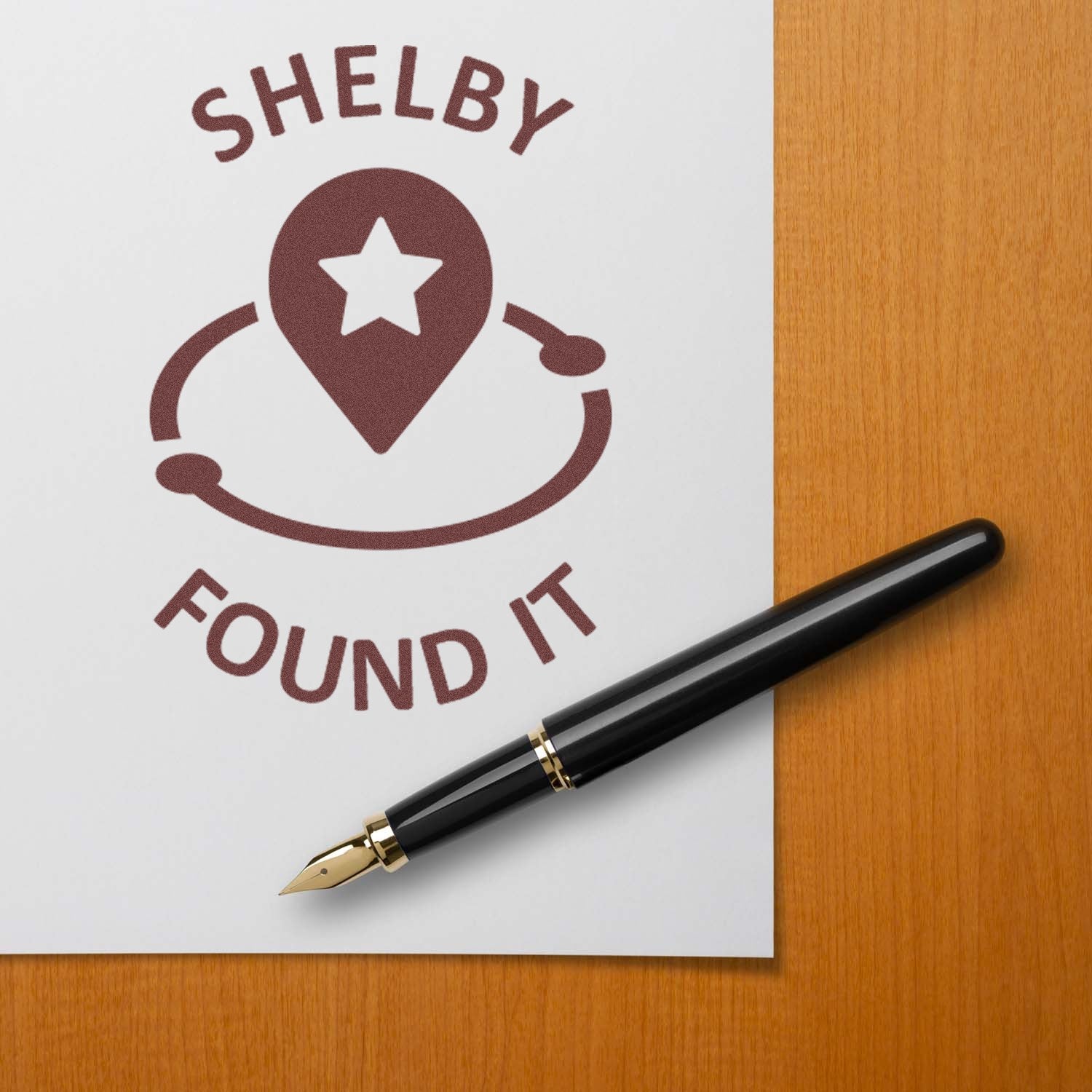 Wood Handle Geo Route Discovery Geocache Stamp - Engineer Seal Stamps