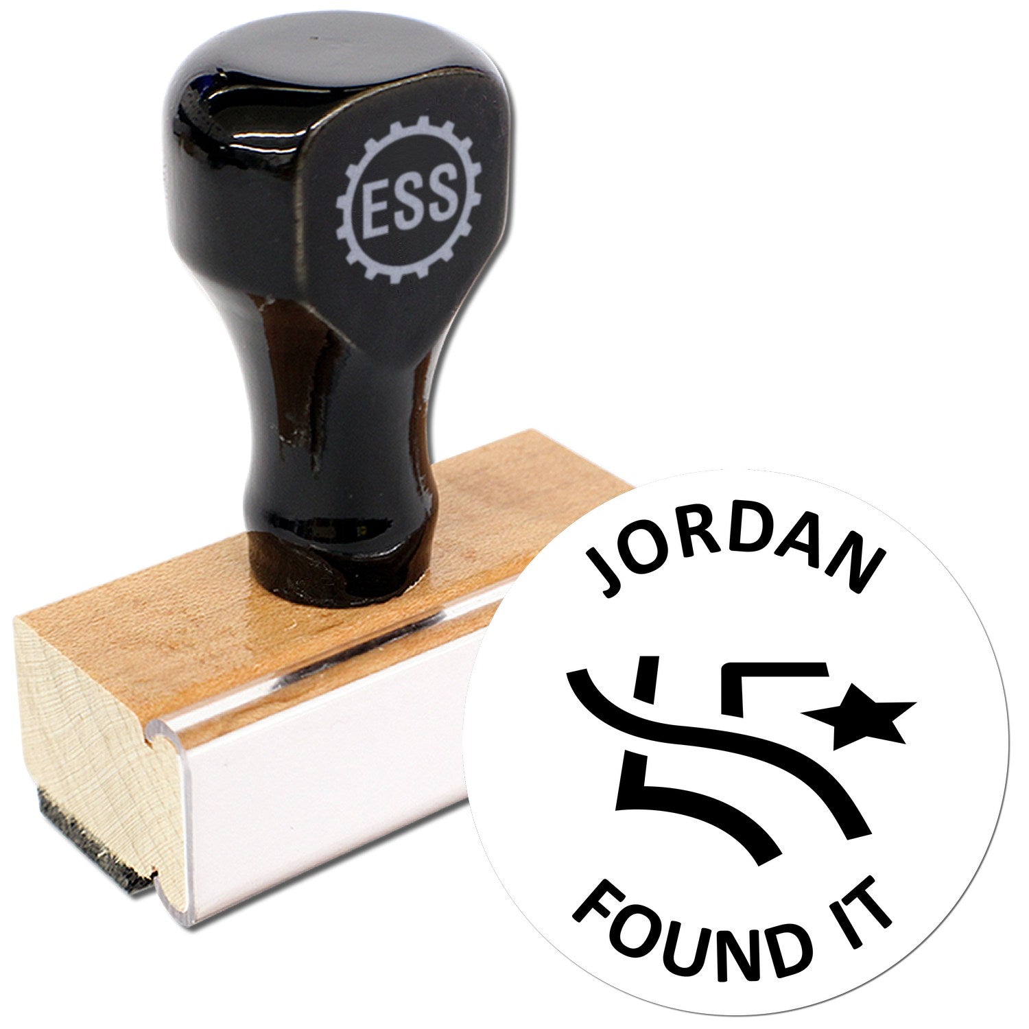 Wood Handle Geopath Discovery Geocache Stamp - Engineer Seal Stamps