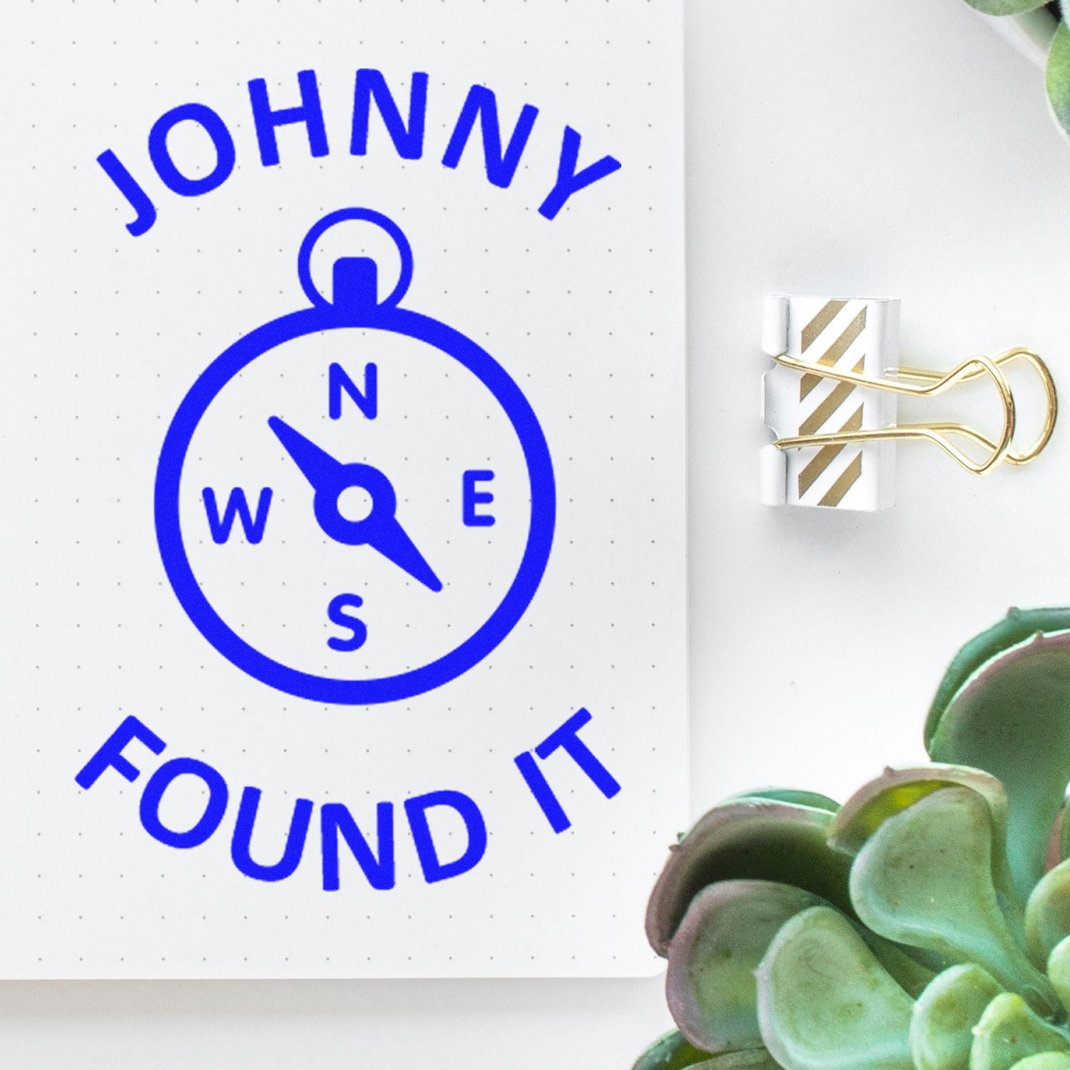 Wood Handle Compass Cache Conqueror Geocache Stamp - Engineer Seal Stamps