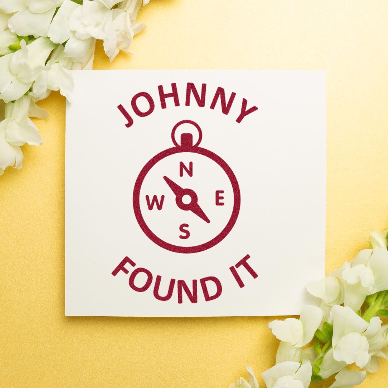 Self-Inking Compass Cache Conqueror Geocaching Log Stamp - Engineer Seal Stamps