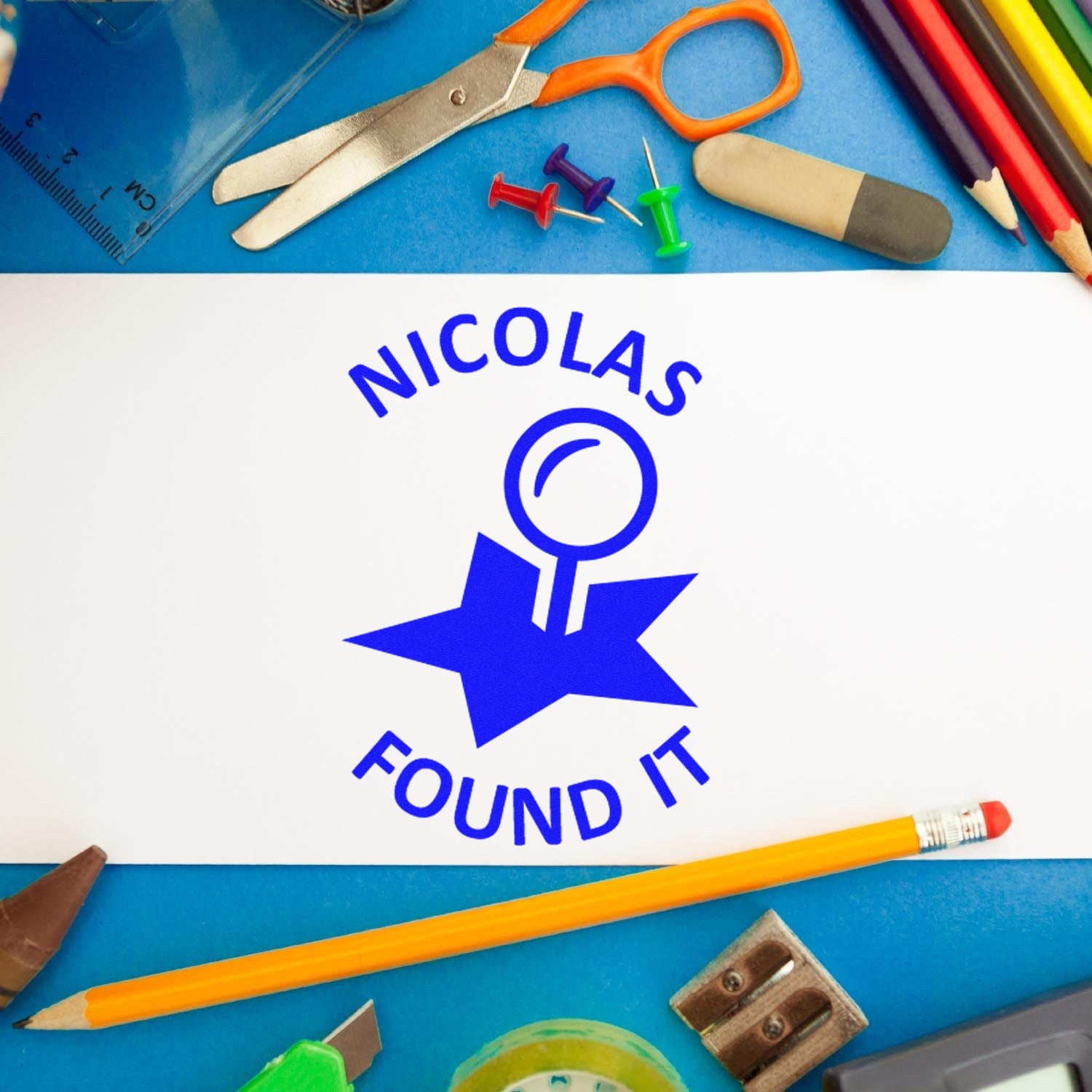 Wood Handle Geostar Find Discovery Geocache Stamp - Engineer Seal Stamps