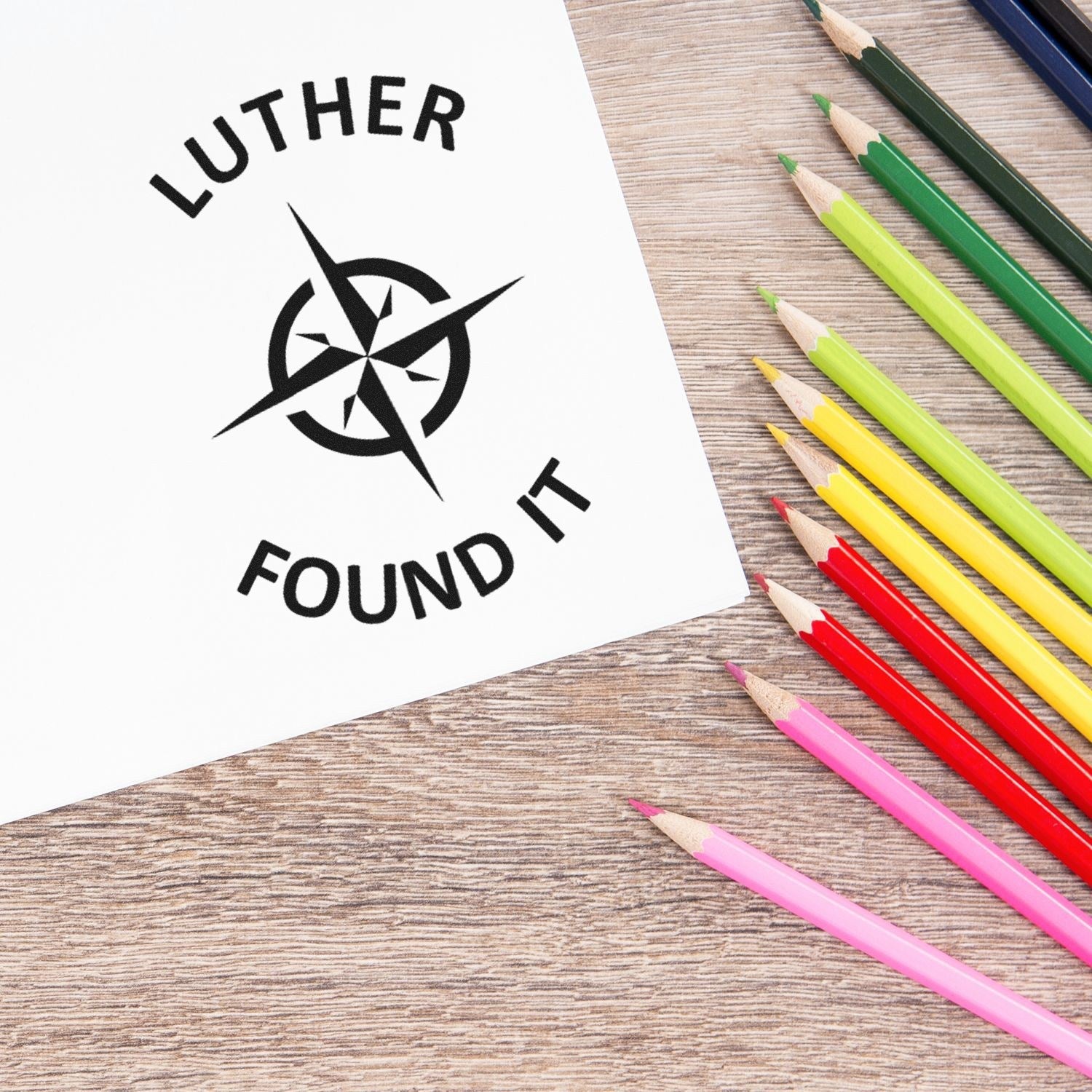 Self-Inking Cache Compass Geocaching Log Stamp - Engineer Seal Stamps