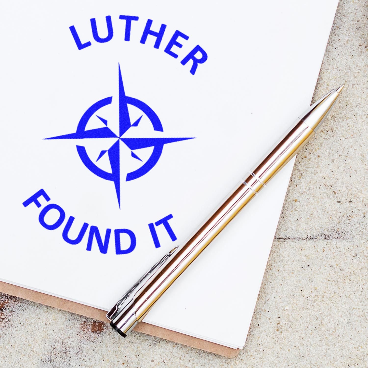 Self-Inking Cache Compass Geocaching Log Stamp - Engineer Seal Stamps