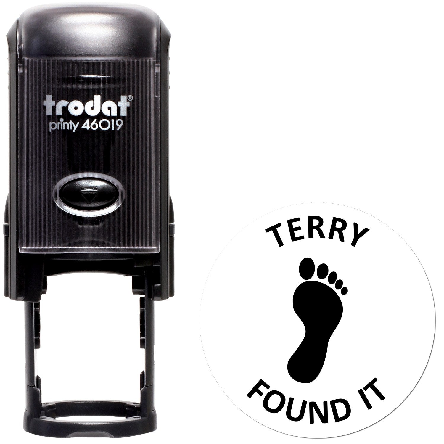 Self-Inking Footprint Finder Geocaching Log Stamp - Engineer Seal Stamps