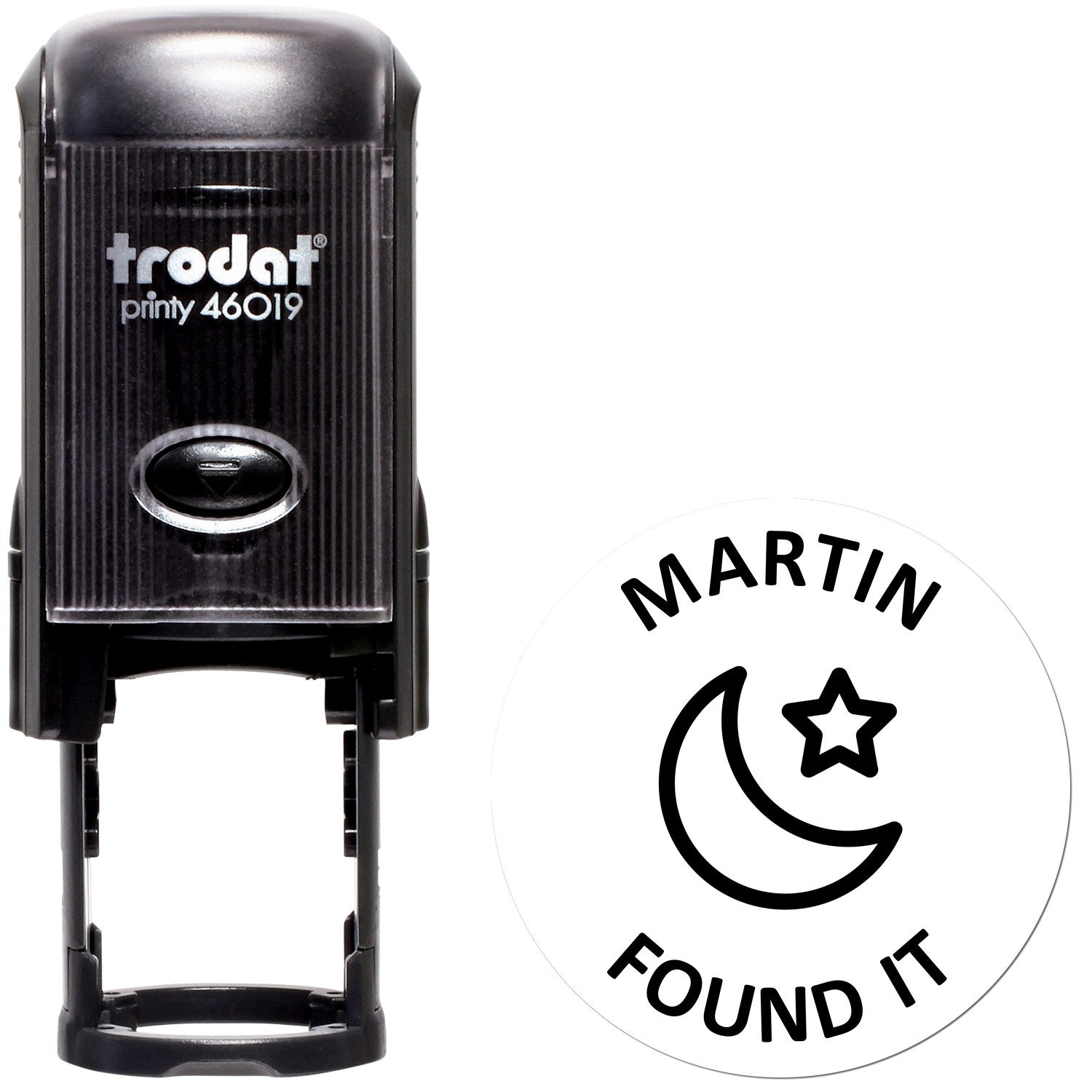 Self-Inking Moonlit Discovery Geocaching Log Stamp - Engineer Seal Stamps