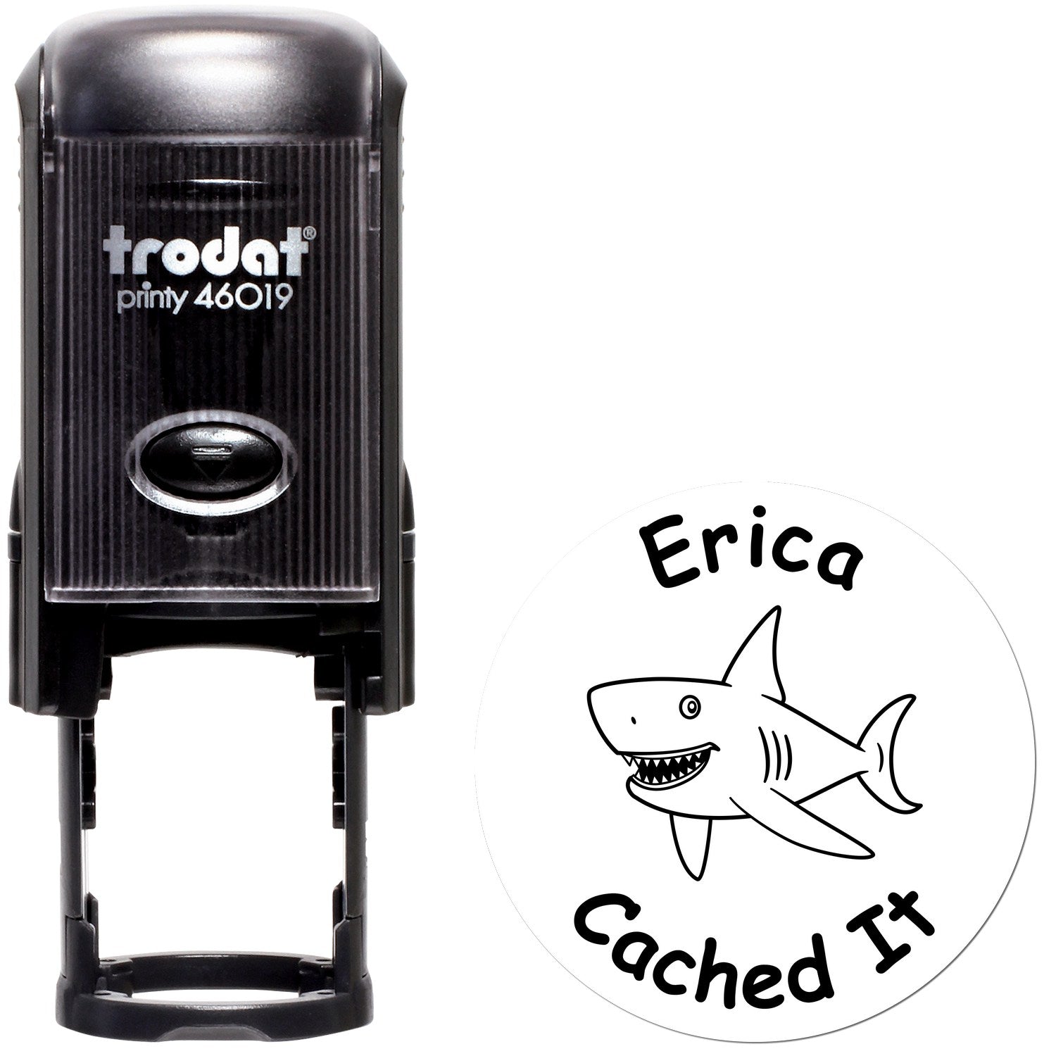 Self-Inking Shark Cache Splash Geocaching Log Stamp - Engineer Seal Stamps