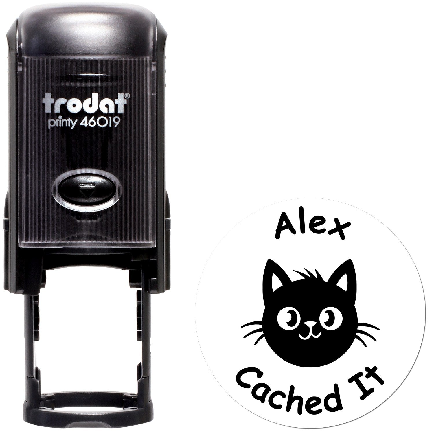 Self-Inking Kitty Cache Stamp Geocaching Log Stamp - Engineer Seal Stamps