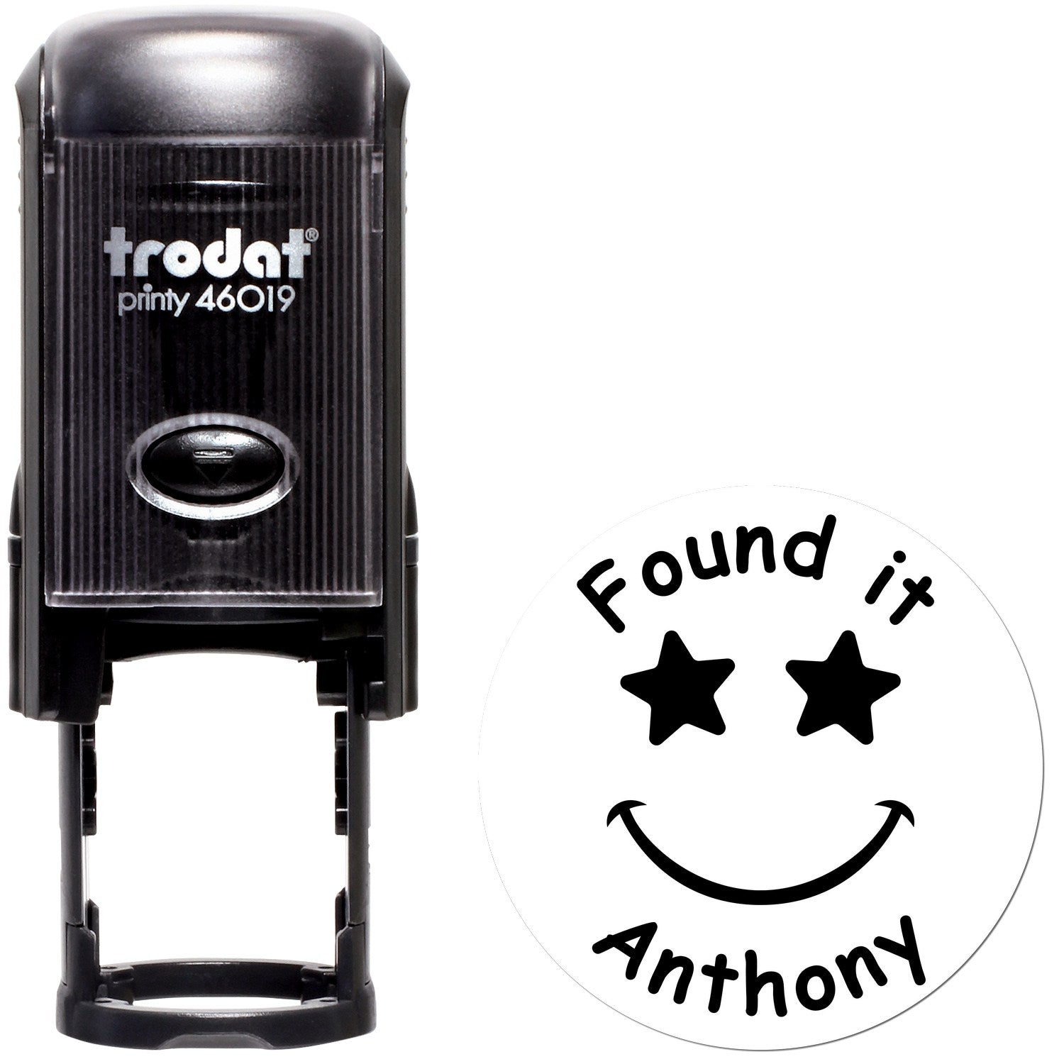 Self-Inking Starry Smiles Cache Stamp Geocaching Log Stamp - Engineer Seal Stamps