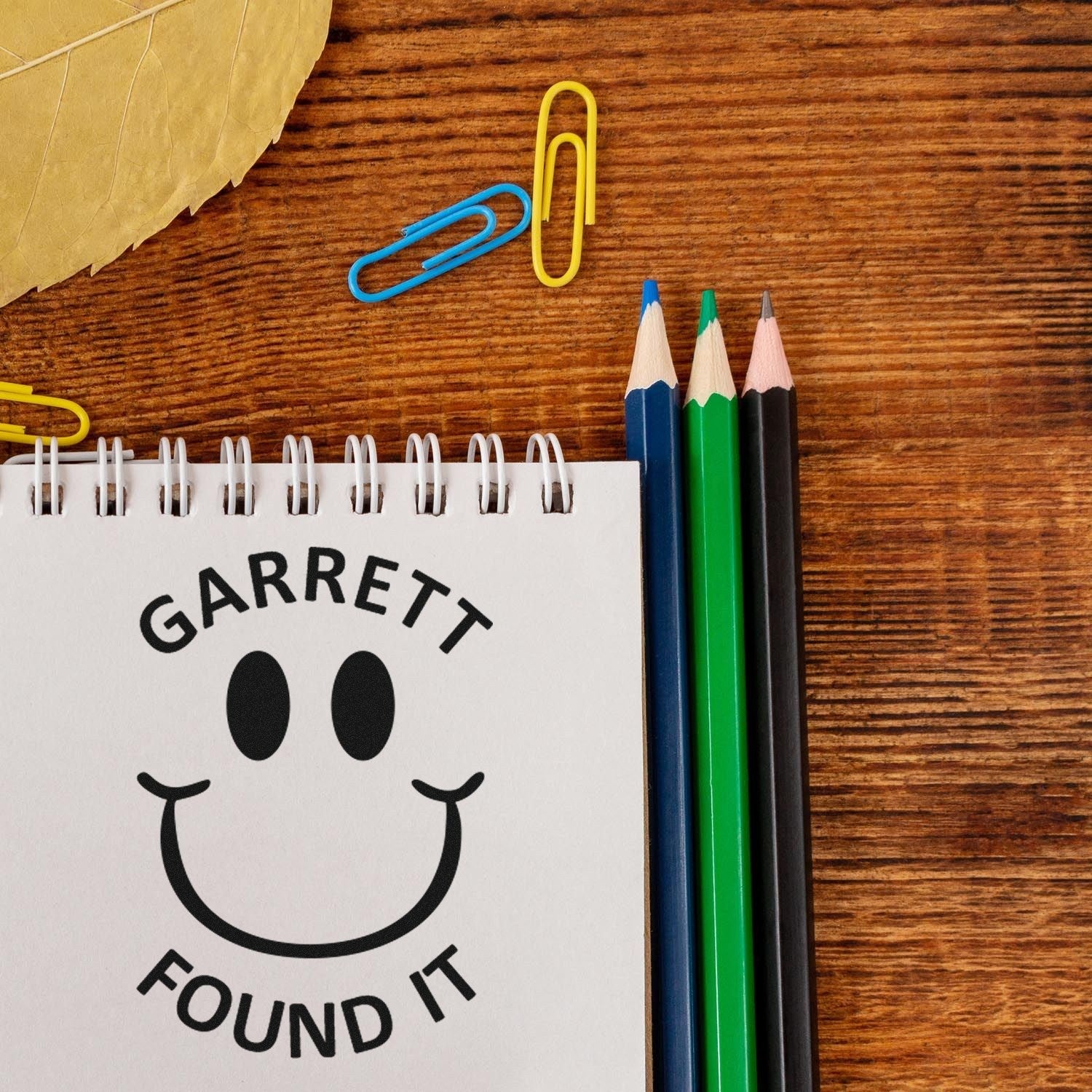 Wood Handle Cache Smiley Geocache Stamp - Engineer Seal Stamps