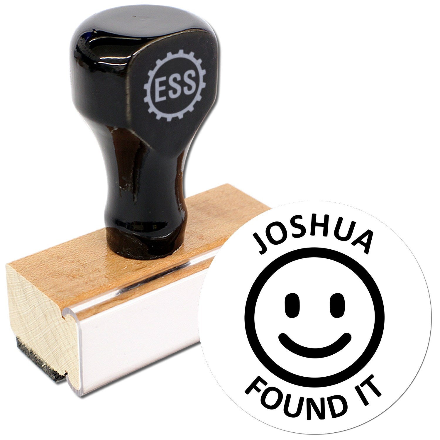Wood Handle Smiley Cache Hunter Geocache Stamp - Engineer Seal Stamps