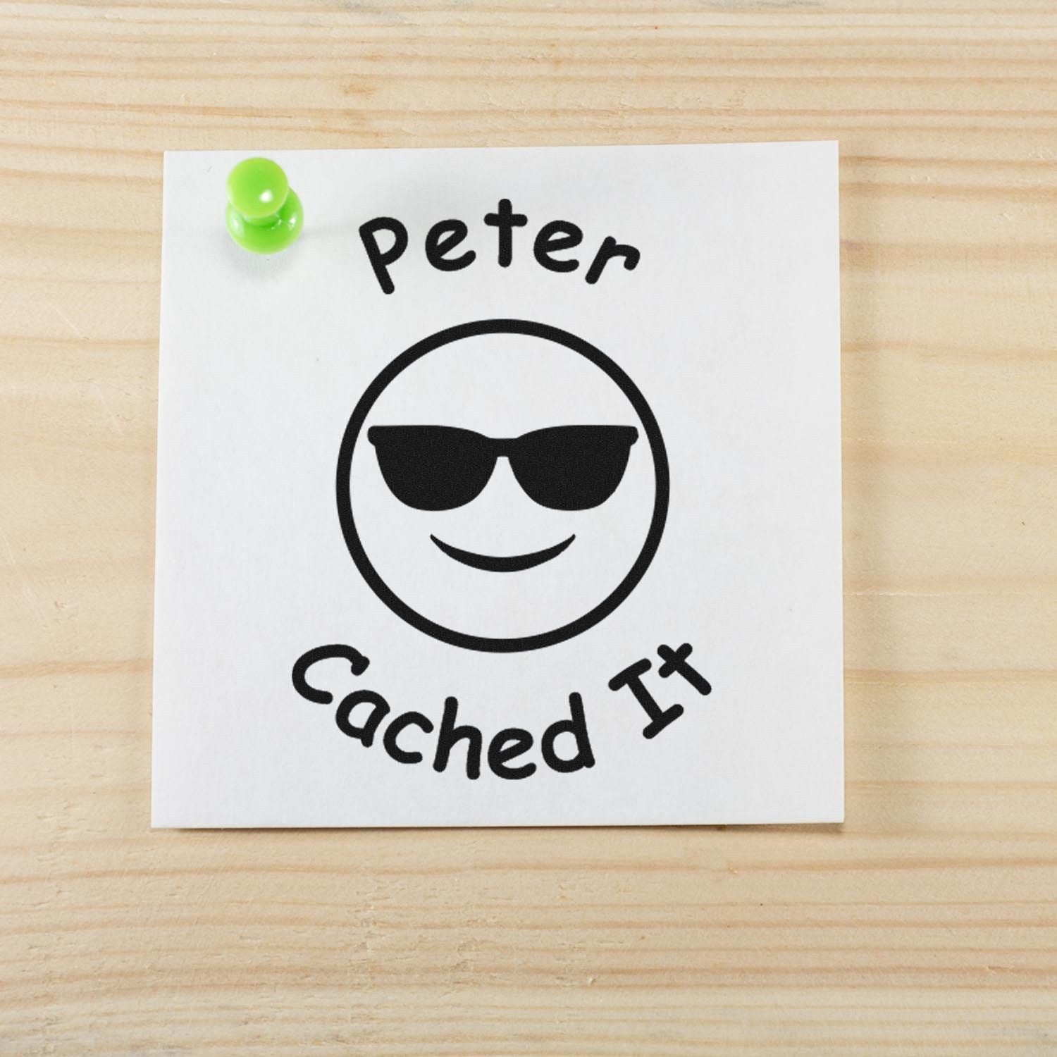 Self-Inking Cool Cache Found Geocaching Log Stamp - Engineer Seal Stamps